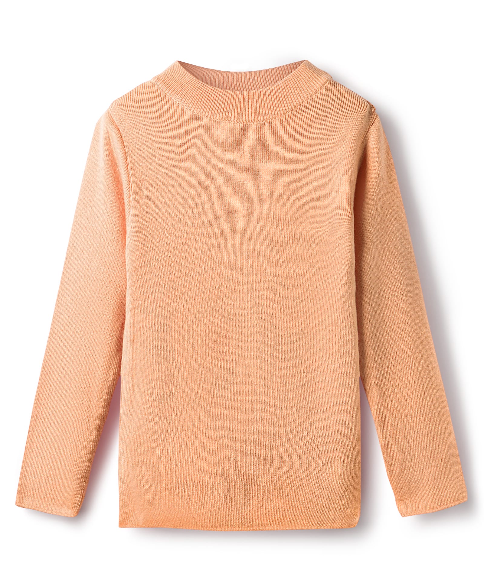 RVK Knit Full Sleeves Solid Skivi Tee- Light Peach-picture-27