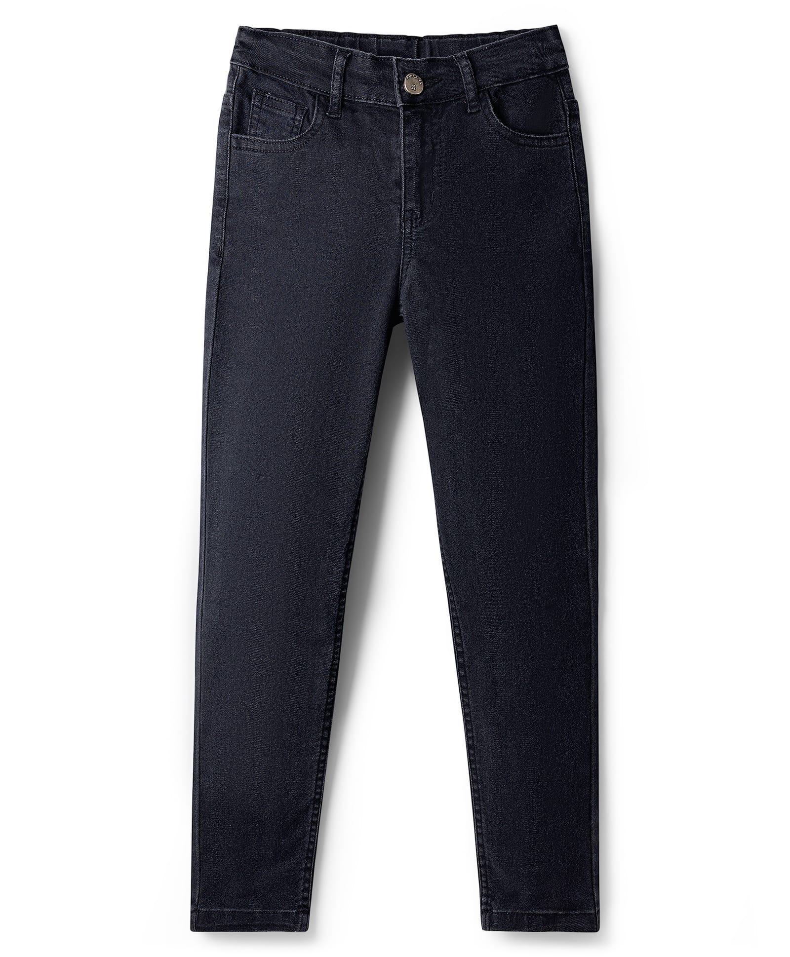 Pine Kids Woven Full Length Washed Denim Jeans - Black-image-20