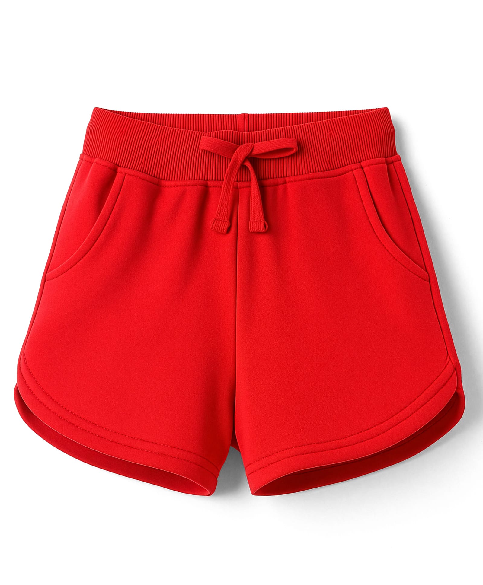 Kookie Kids India Cotton Looper Knit Above Knee Length Solid Colour Shorts - Red-picture-33