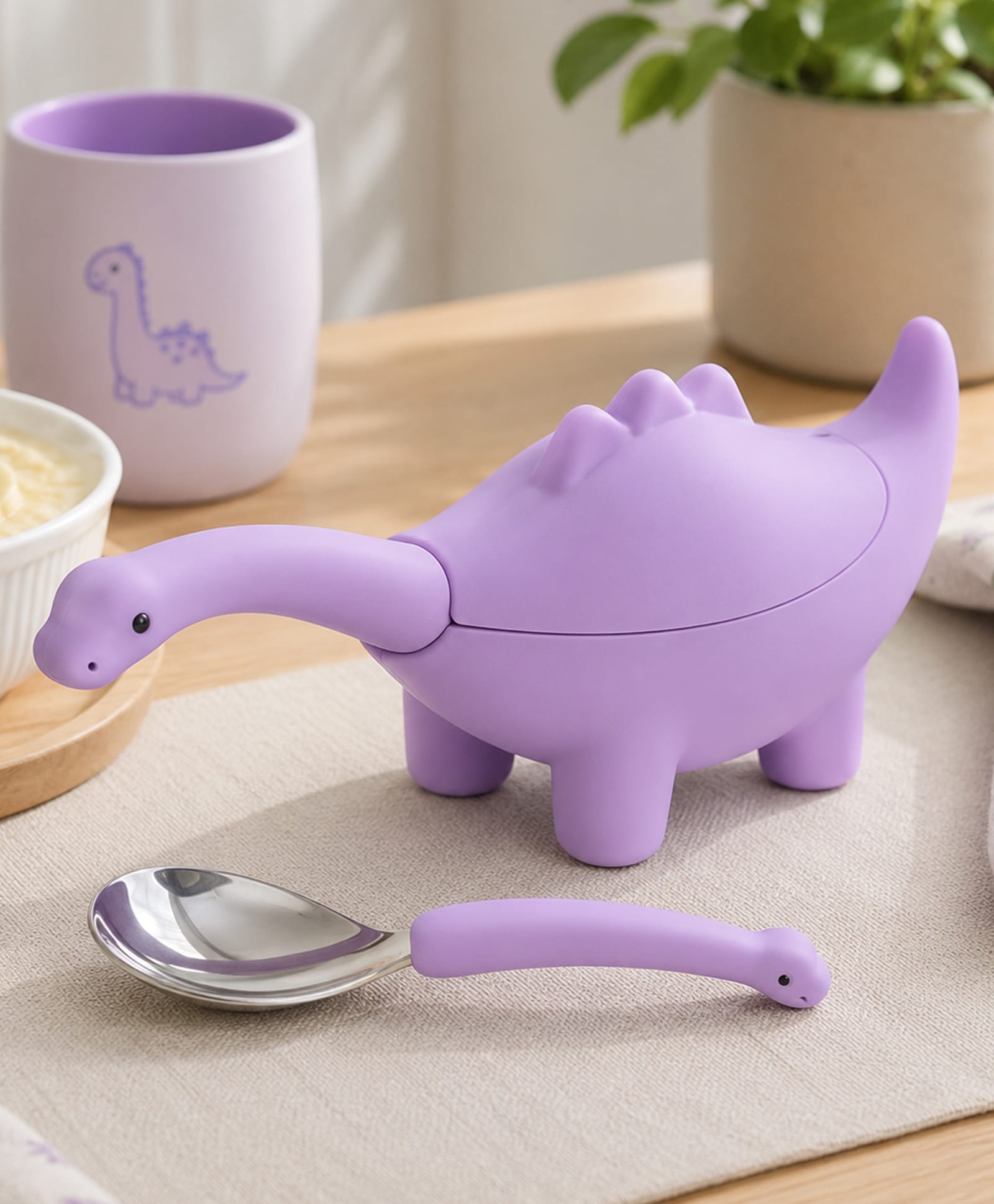 one and only ONE & ONLY Purple Dino Spoon | Soft-Tip Silicone & Steel | For Kids-picture-38