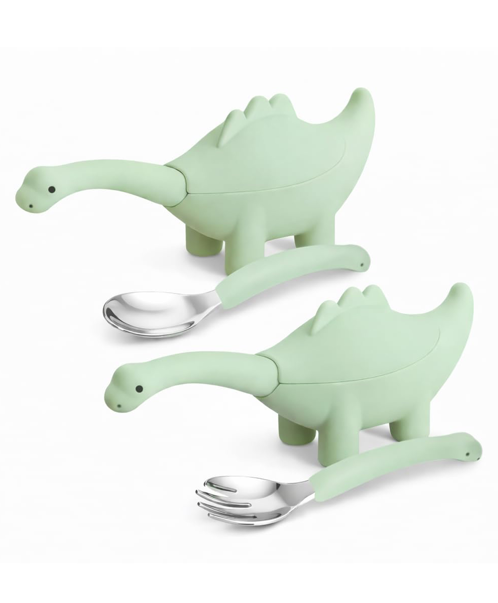 one and only ONE & ONLY Green Spoon & Fork Set | Soft Tip Feeding Set | 2 Pc-picture-31