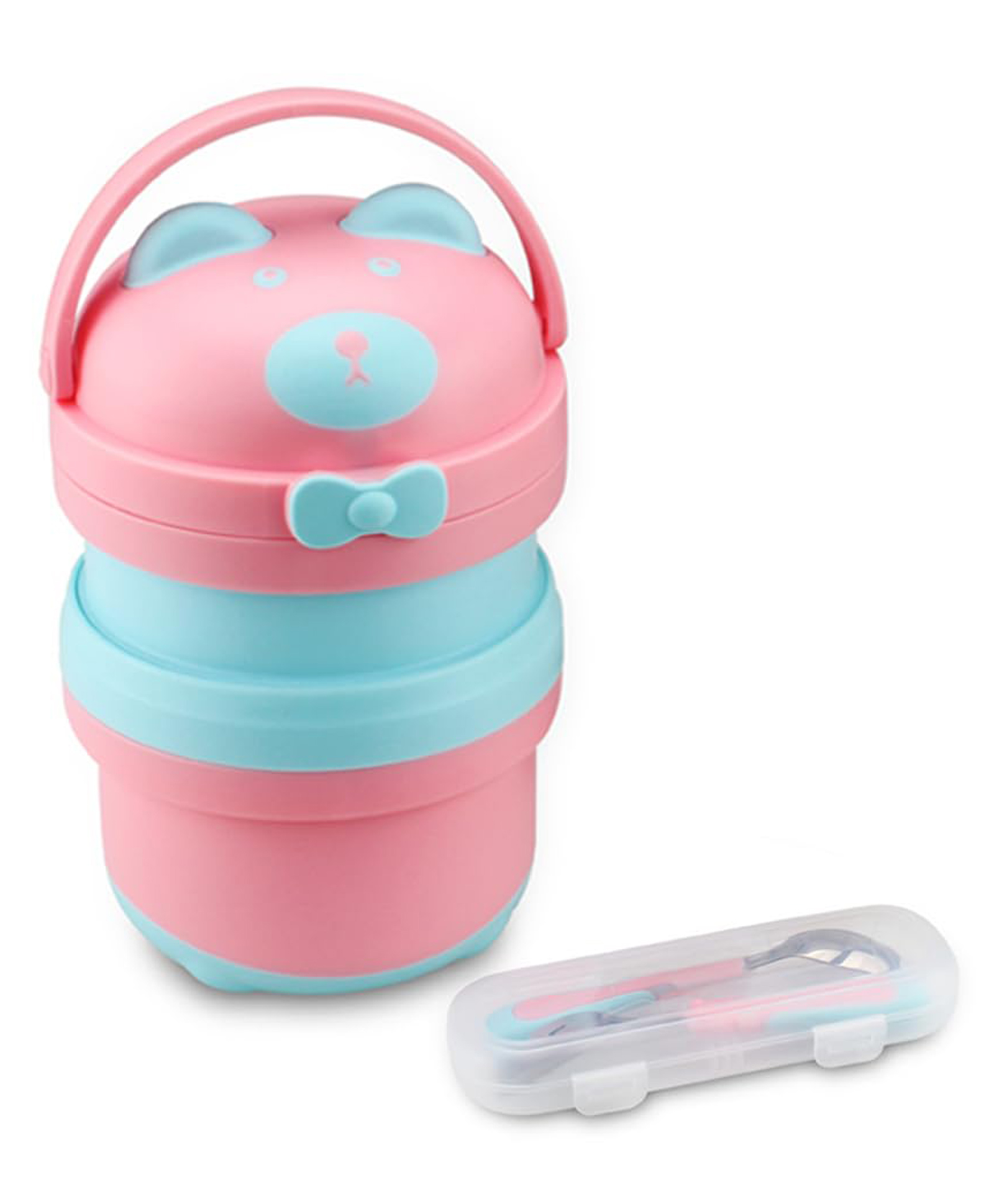 ONE AND ONLY Pink 830ml Bear-Themed Baby Lunch Box - Multi Colour-picture-13