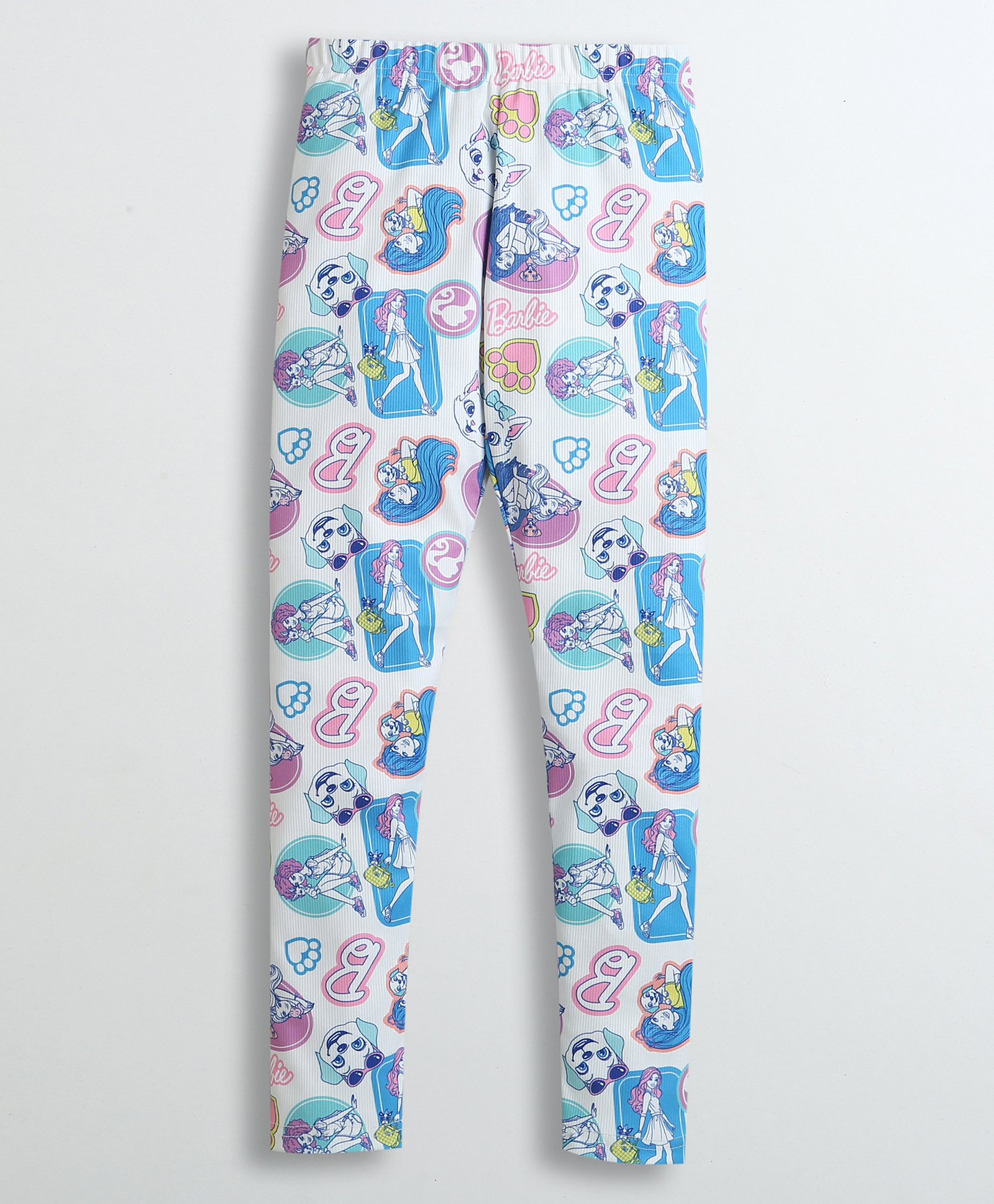 Barbie by Tiny Girl Woven Characters Doodle Art Printed Leggings - Blue-picture-29