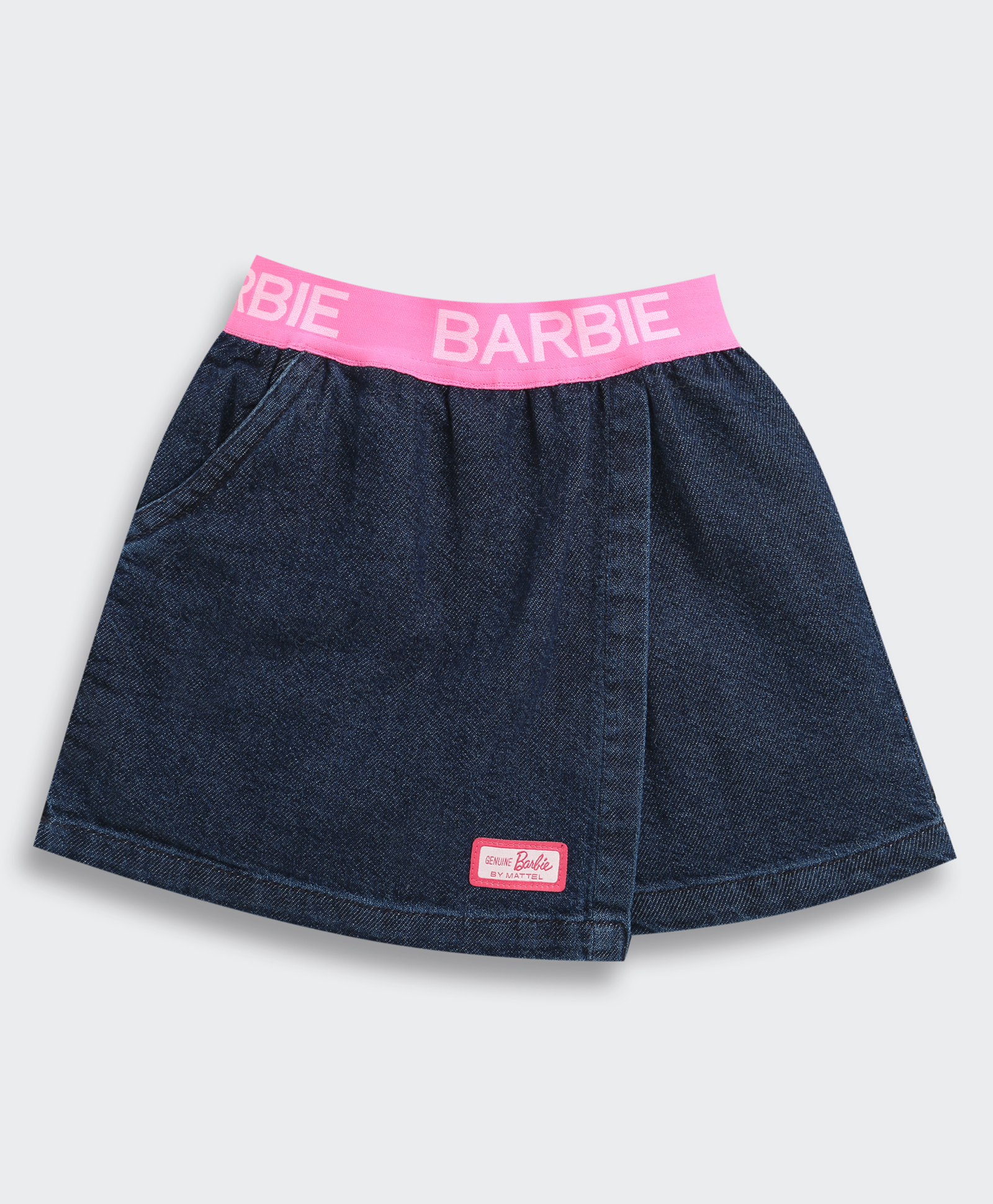 Barbie by Tiny Girl Cotton Denim Solid Skort - Dark Blue-picture-1