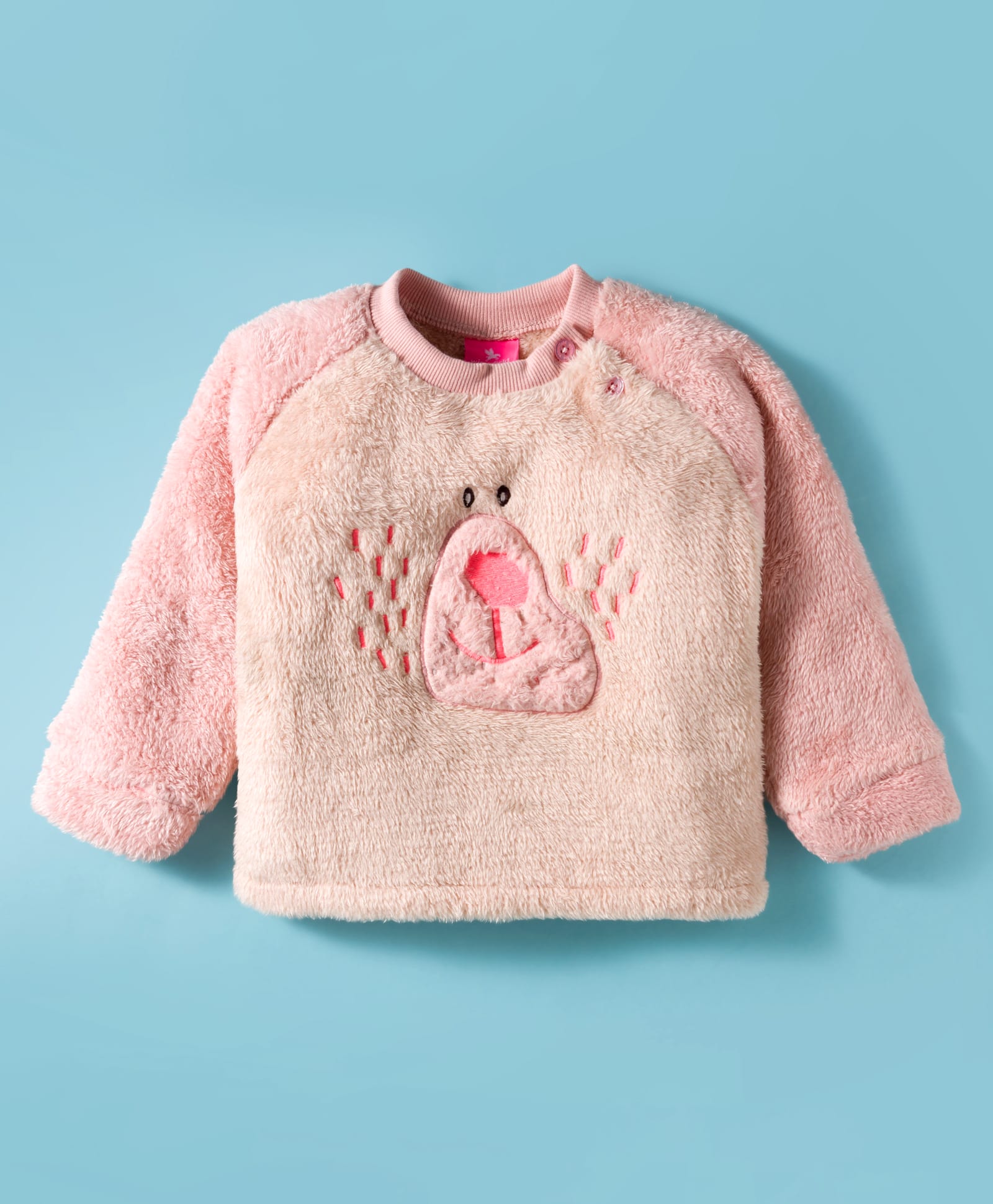 Wingsfield Full Raglan Sleeves Bear Face Embroidered Light Winter Sweatshirt - Multi Colour-picture-31