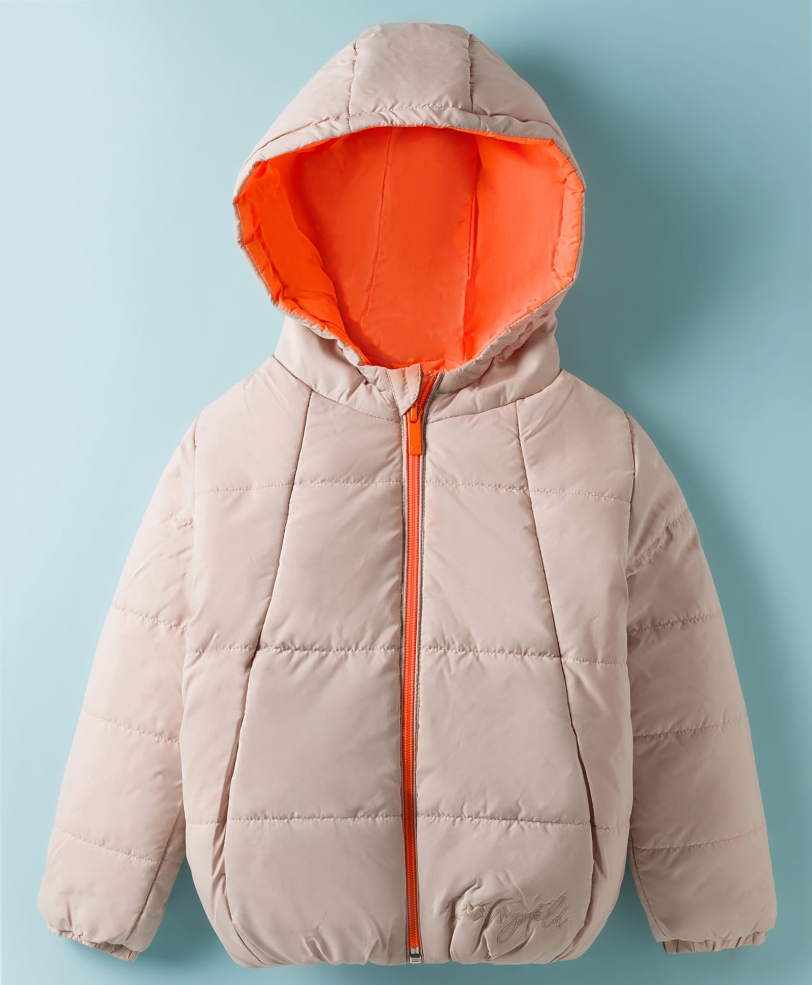 Wingsfield Full Sleeves Solid Padded Light Winter Hooded Jacket - Beige-picture-13