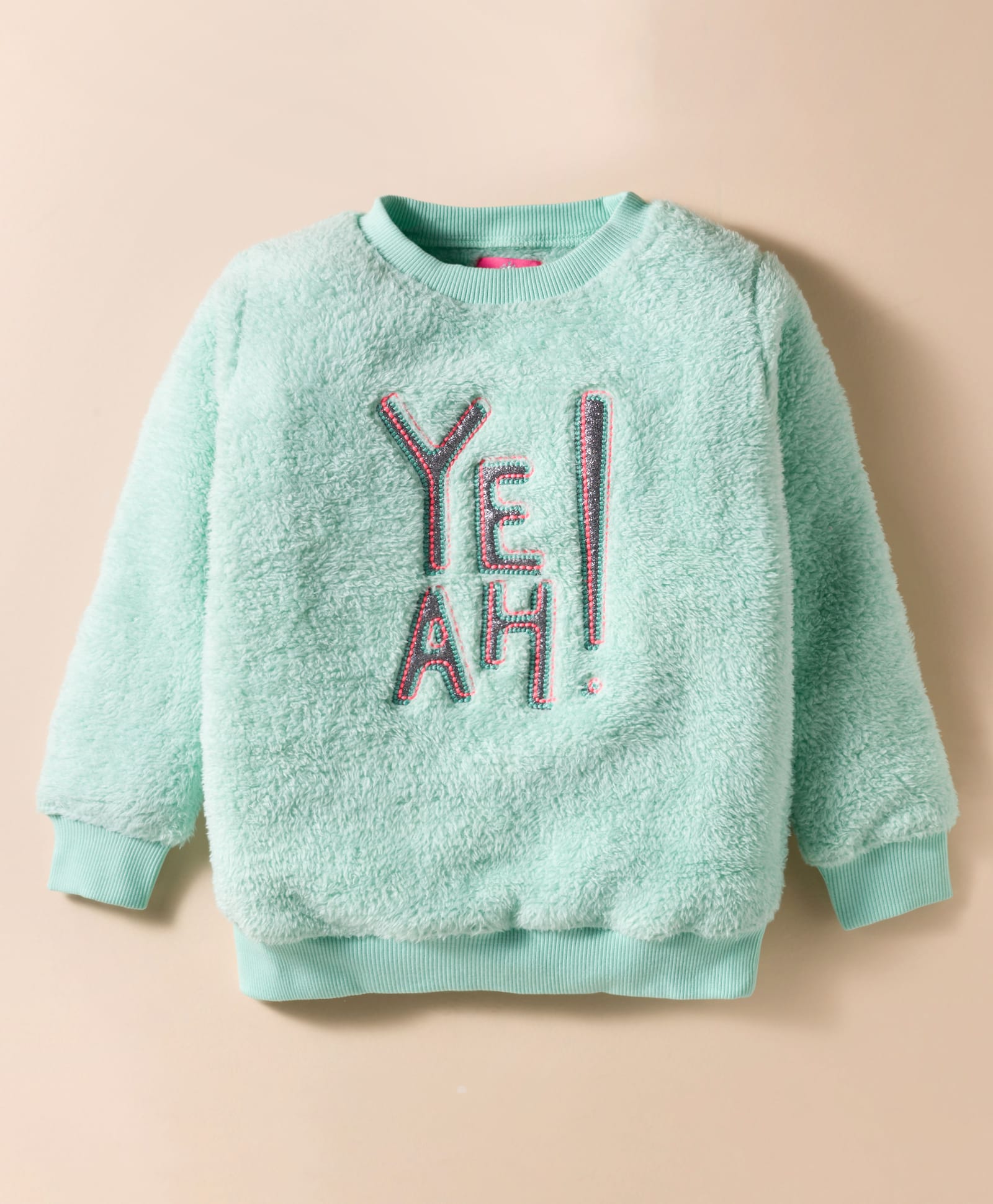 Wingsfield Full Sleeves Yeah Text Embroidered Light Winter Sweatshirt - Green-picture-11