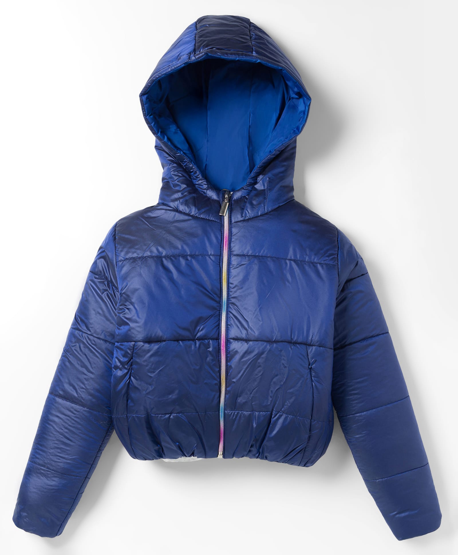 Wingsfield Full Sleeves Solid Padded Light Winter Hooded Jacket - Blue-picture-11