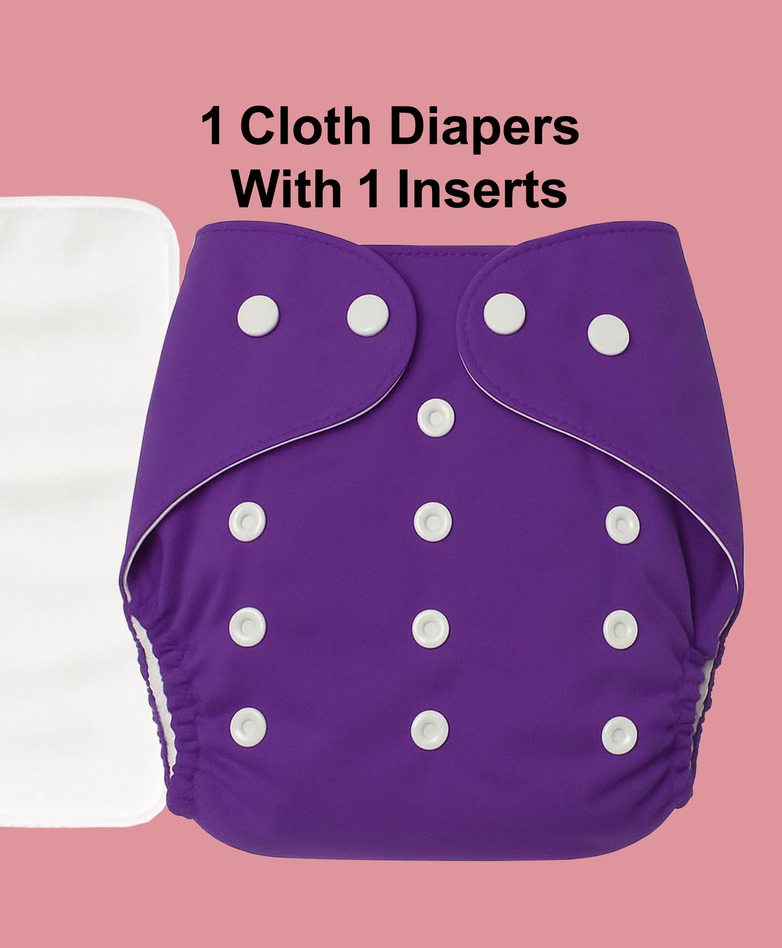 Joy Buzz Free Size Reusable 1 Cloth Diaper / Nappies With 1 Insert - Purple- Pack of 1-picture-22