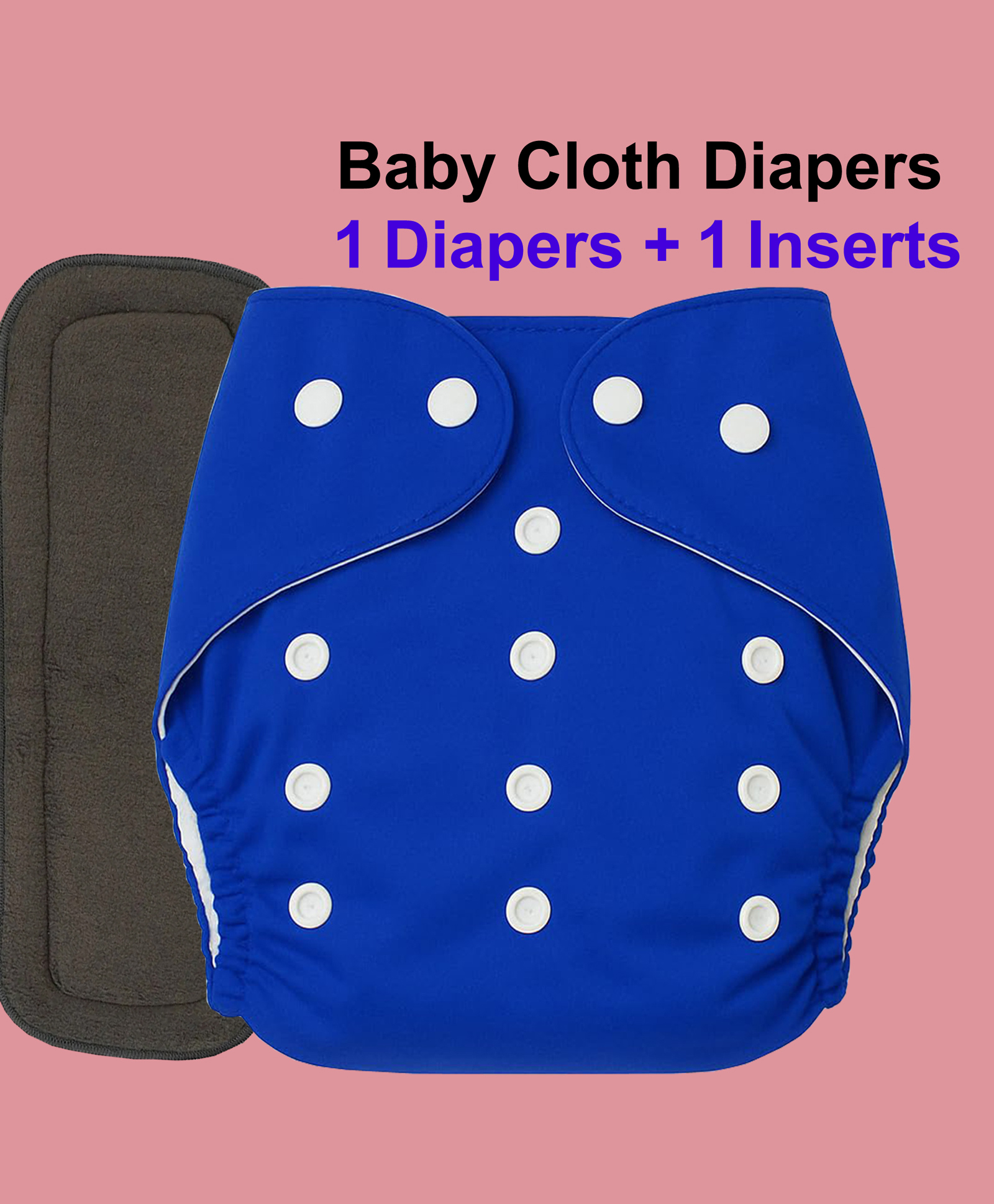 Joy Buzz Free Size Reusable Cloth Diaper / Nappies With Insert - Blue- Pack of 1-picture-23