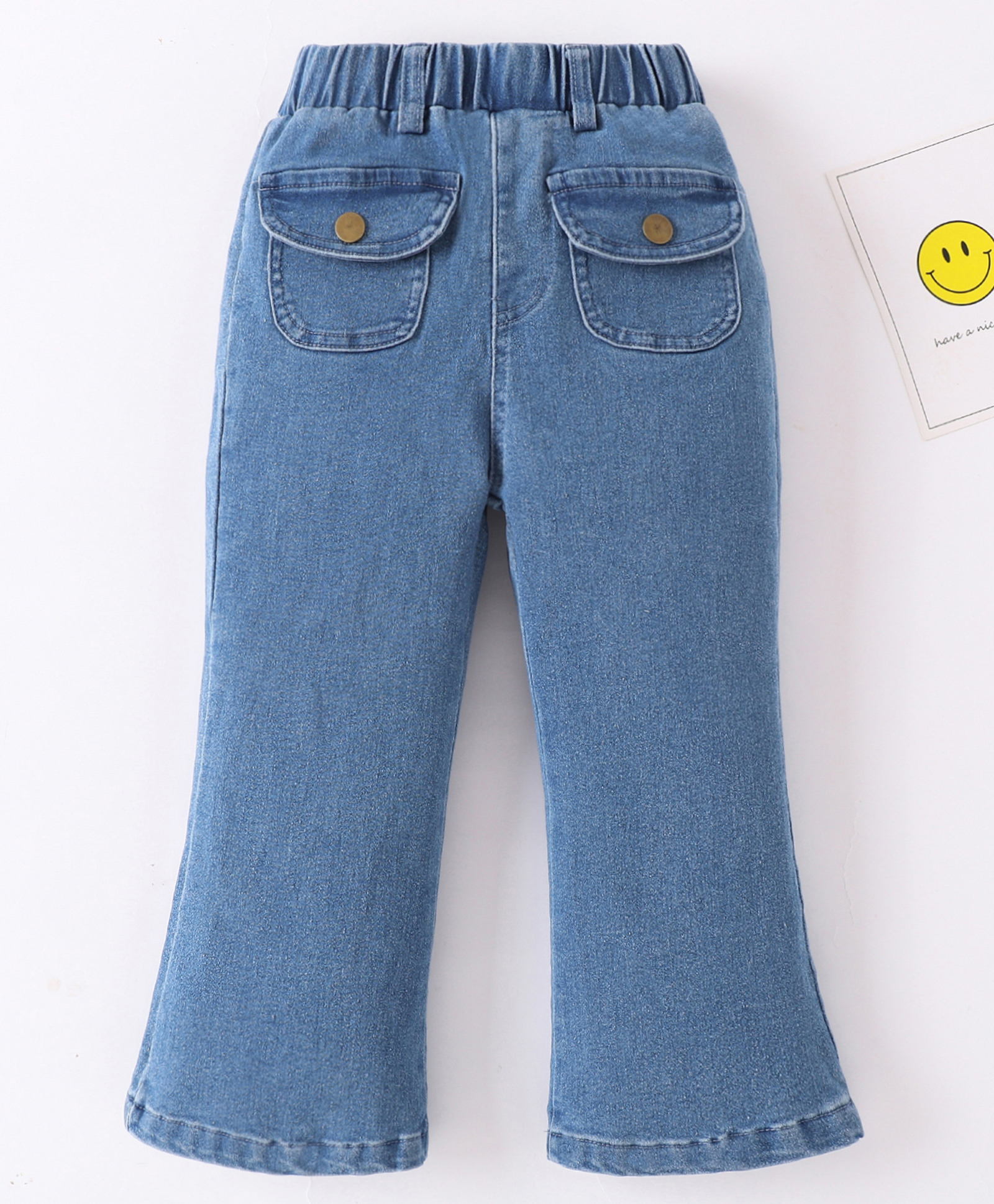 Mark & Mia Full Length Washed Flared Jeans With Pocket Detailing - Blue-picture-27