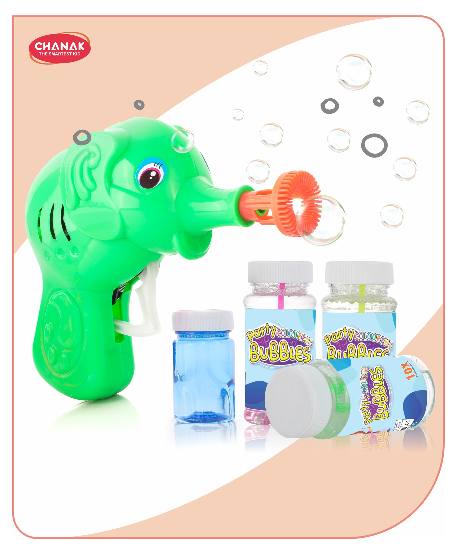 Aditi Toys Green Elephant Bubble Gun with 100ml x 3 Bubble Solution and Free 60ml Refill Liquid-picture-17
