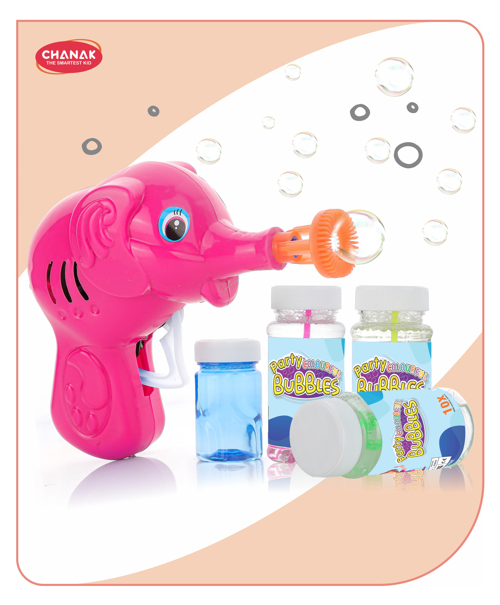 Aditi Toys Pink Elephant Bubble Gun with 100ml x 3 Bubble Solution and Free 60ml Refill Liquid-picture-14