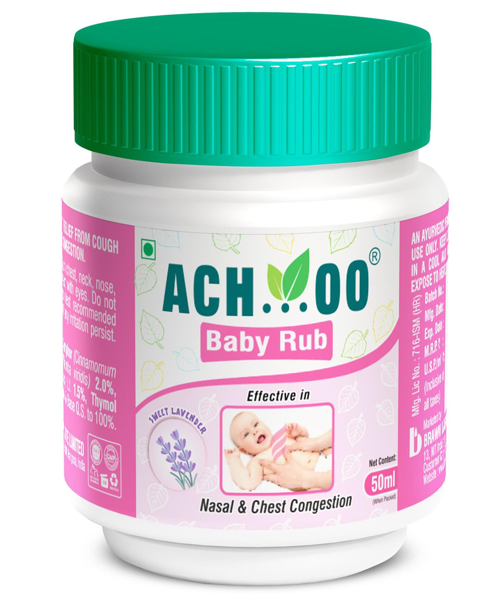 achoo baby rub naasal & chest congestion-50ml