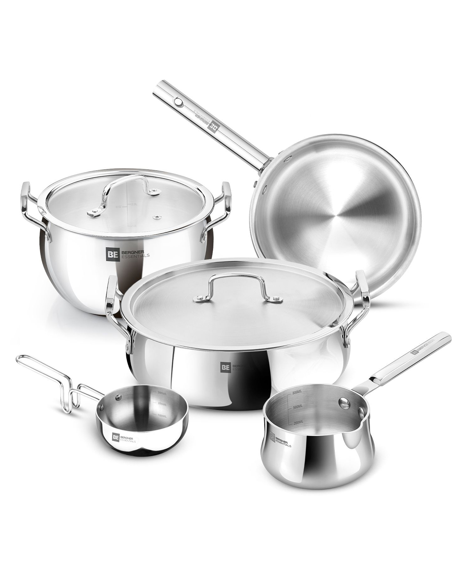 Bergner BE Essentials TriPro Tri-Ply 7 Pcs Cookware Set | Silver-picture-17