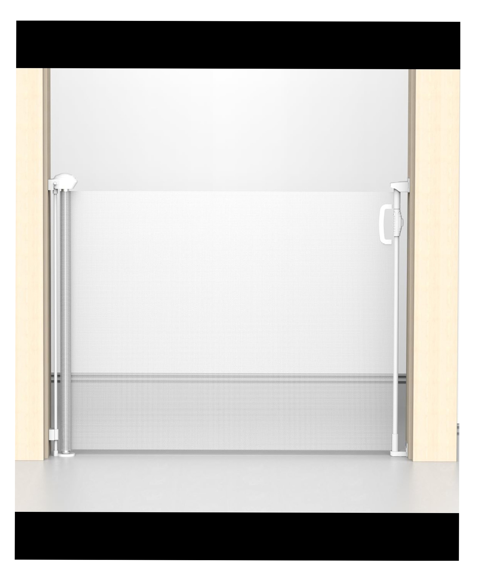 Kids Station Retractable Baby Safety Gate for Doors & Stairs Auto-Close Barrier Fence, Expandable Mesh Up to 180cm, Height 90cm White-picture-14