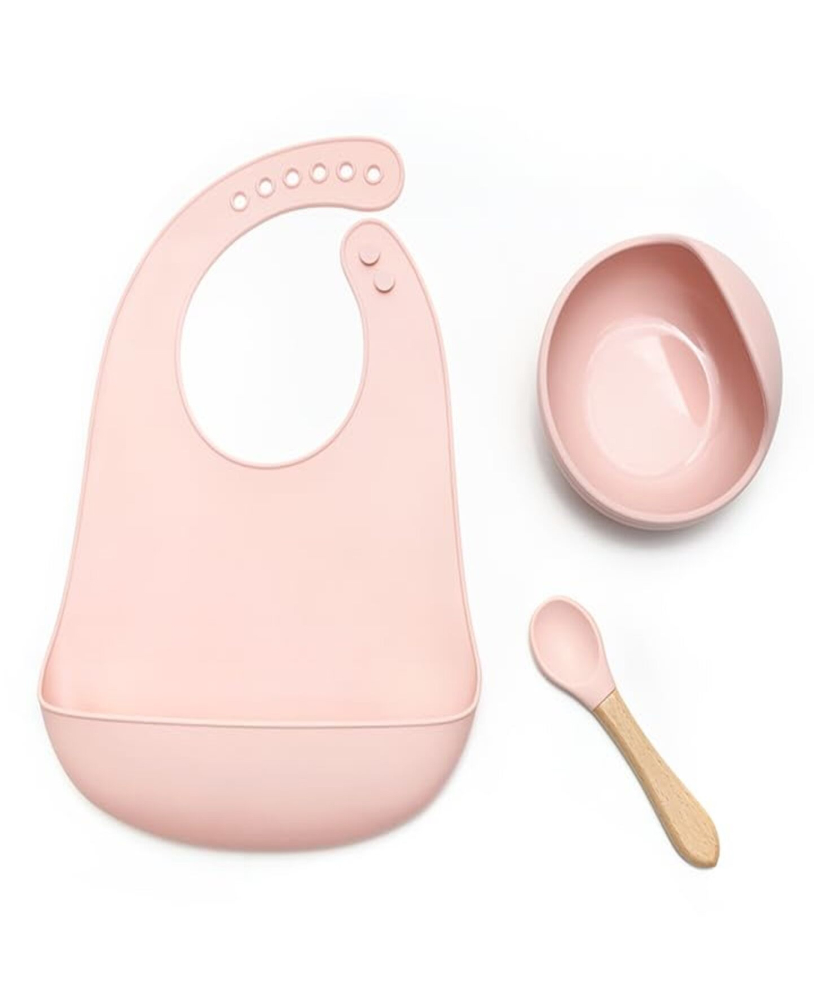 Kids Station BPA-Free Silicone Baby Feeding Set Suction Bowl & Spoon, Tableware for Toddlers Easy Grip, Non-Toxic, Light Pink (Set of 3)-image-19