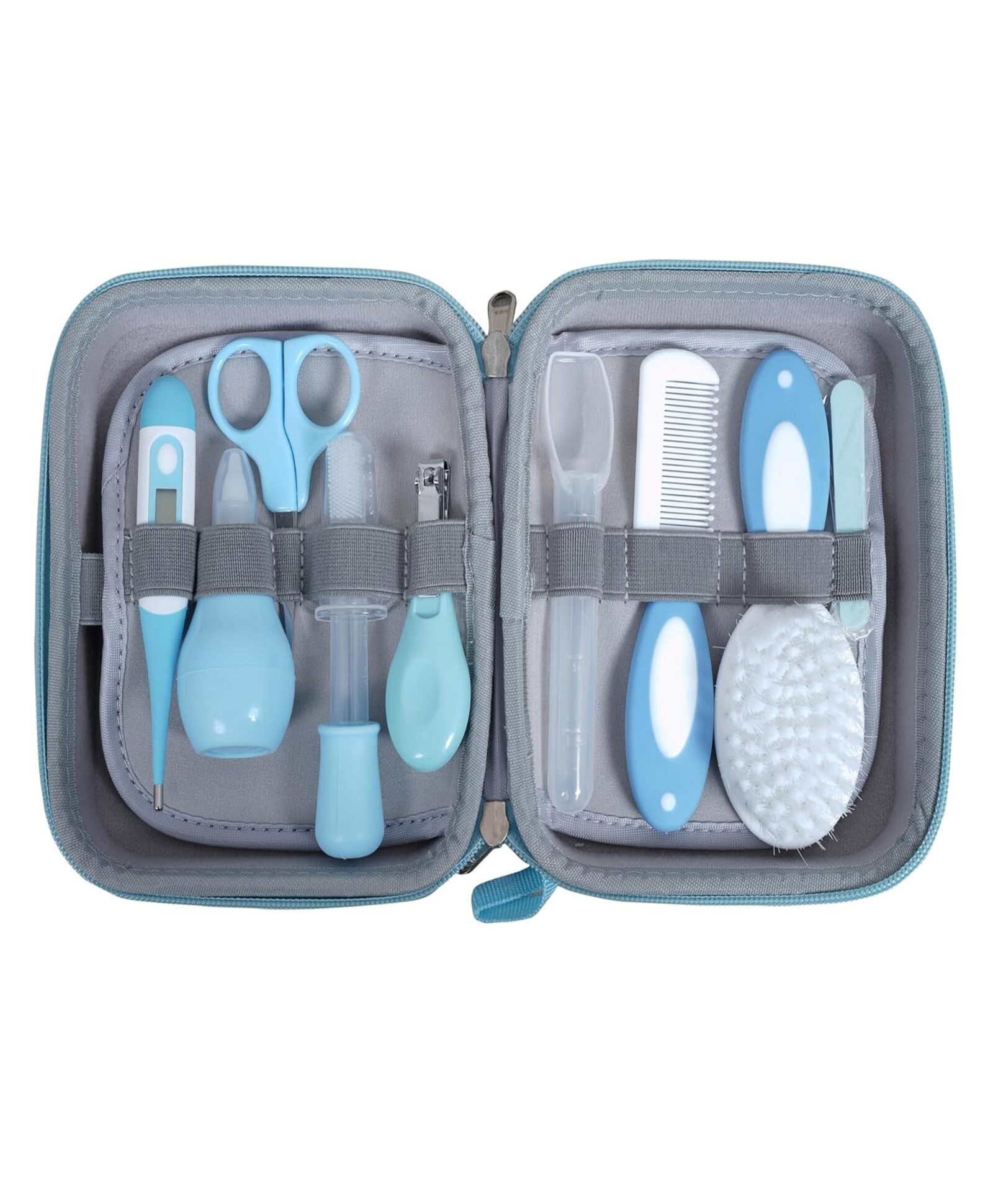 Kids Station 11 in 1 Baby Grooming Kit Newborn Care Essentials in Blue EVA Travel Case Complete Baby Grooming & Hygiene Set-image-33