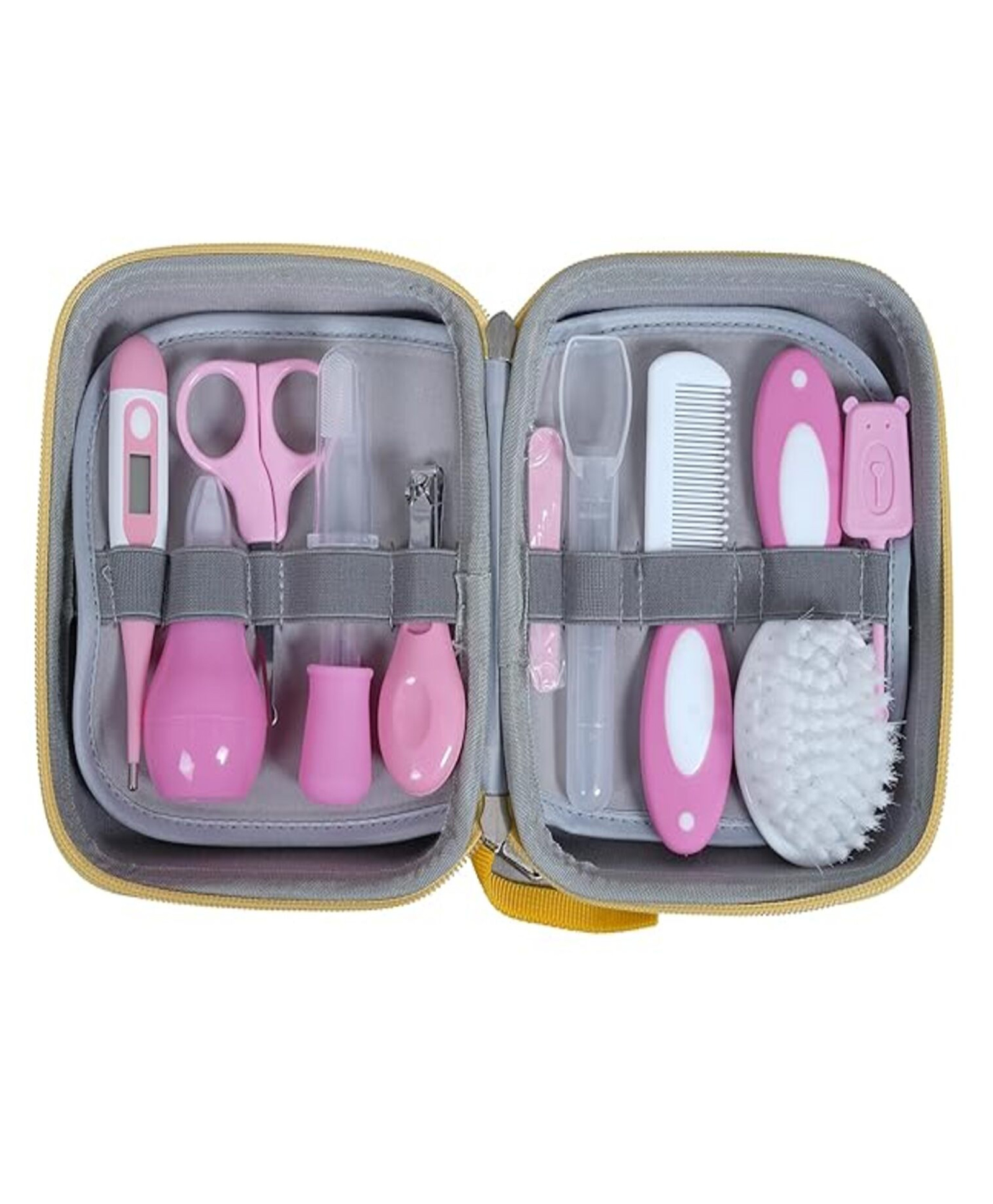 Kids Station 11 in 1 Baby Grooming Kit Newborn Care Essentials in Pink EVA Travel Case Complete Baby Grooming & Hygiene Set-image-49