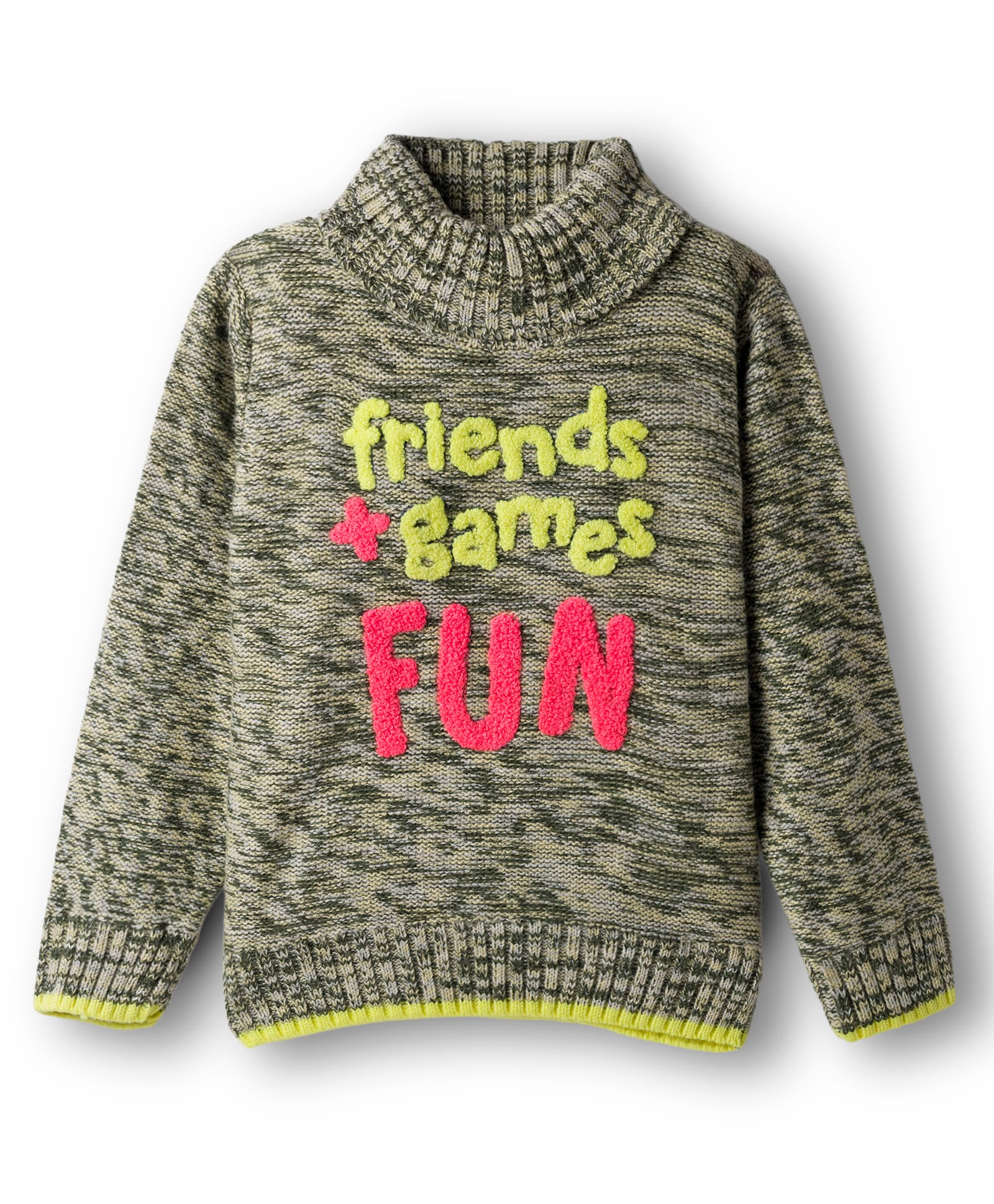 Wingsfield Full Sleeves Typography Patch Detailed Sweater - Green-picture-35