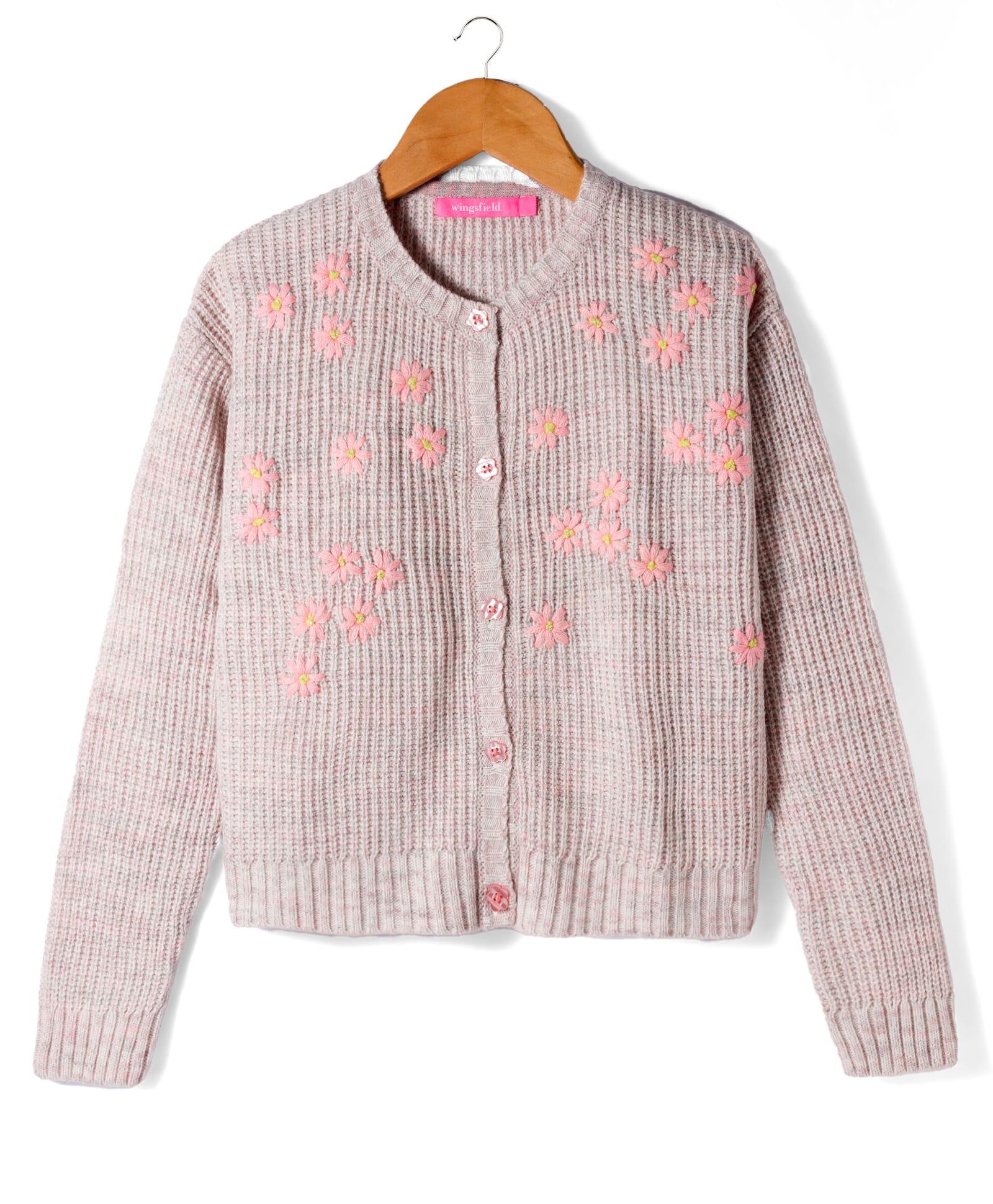 Wingsfield Full Sleeves Floral Embroidered Sweater - Pink-picture-26