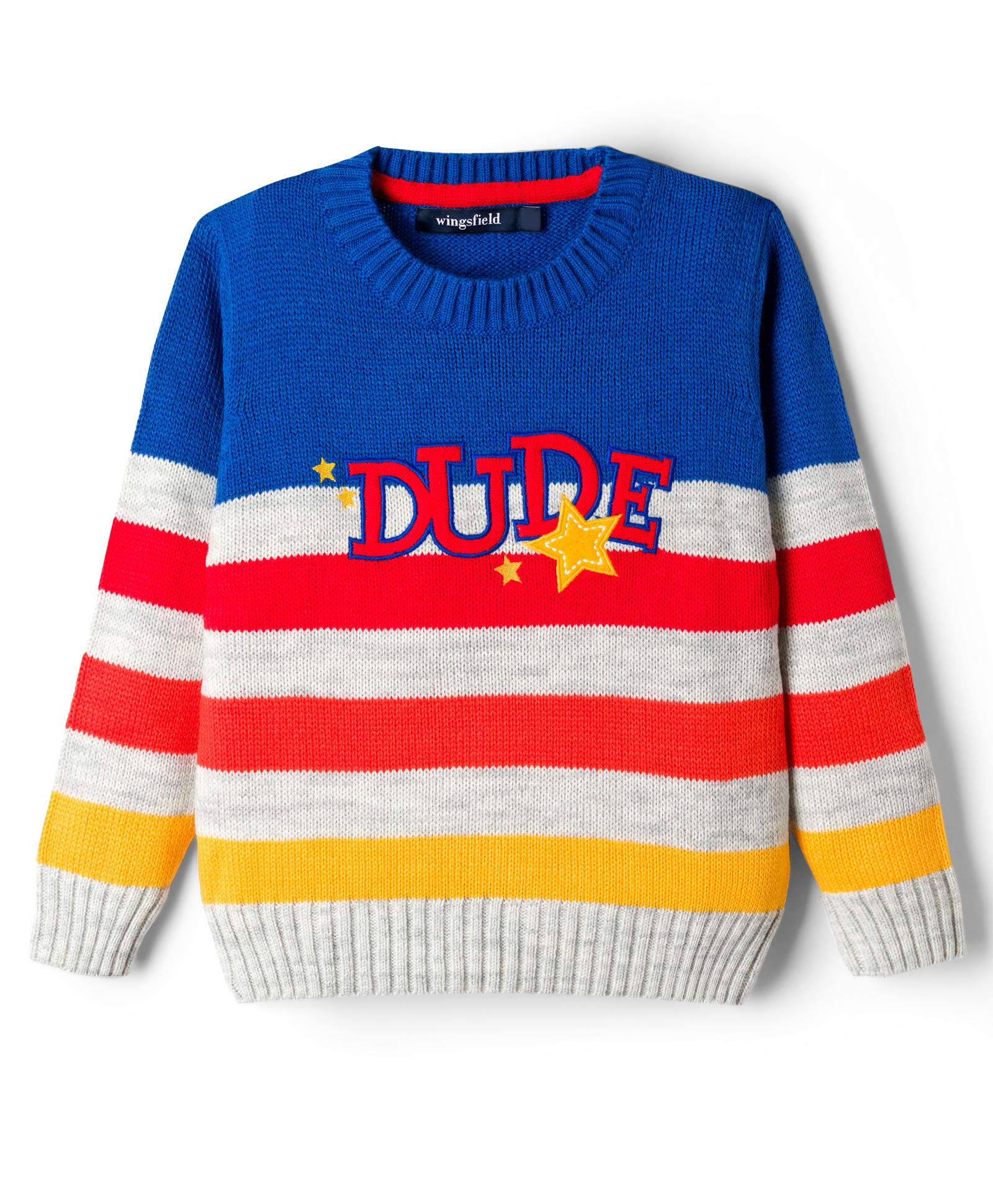 Wingsfield Full Sleeves Dude Text Designed Sweater - Multi Colour-image-45