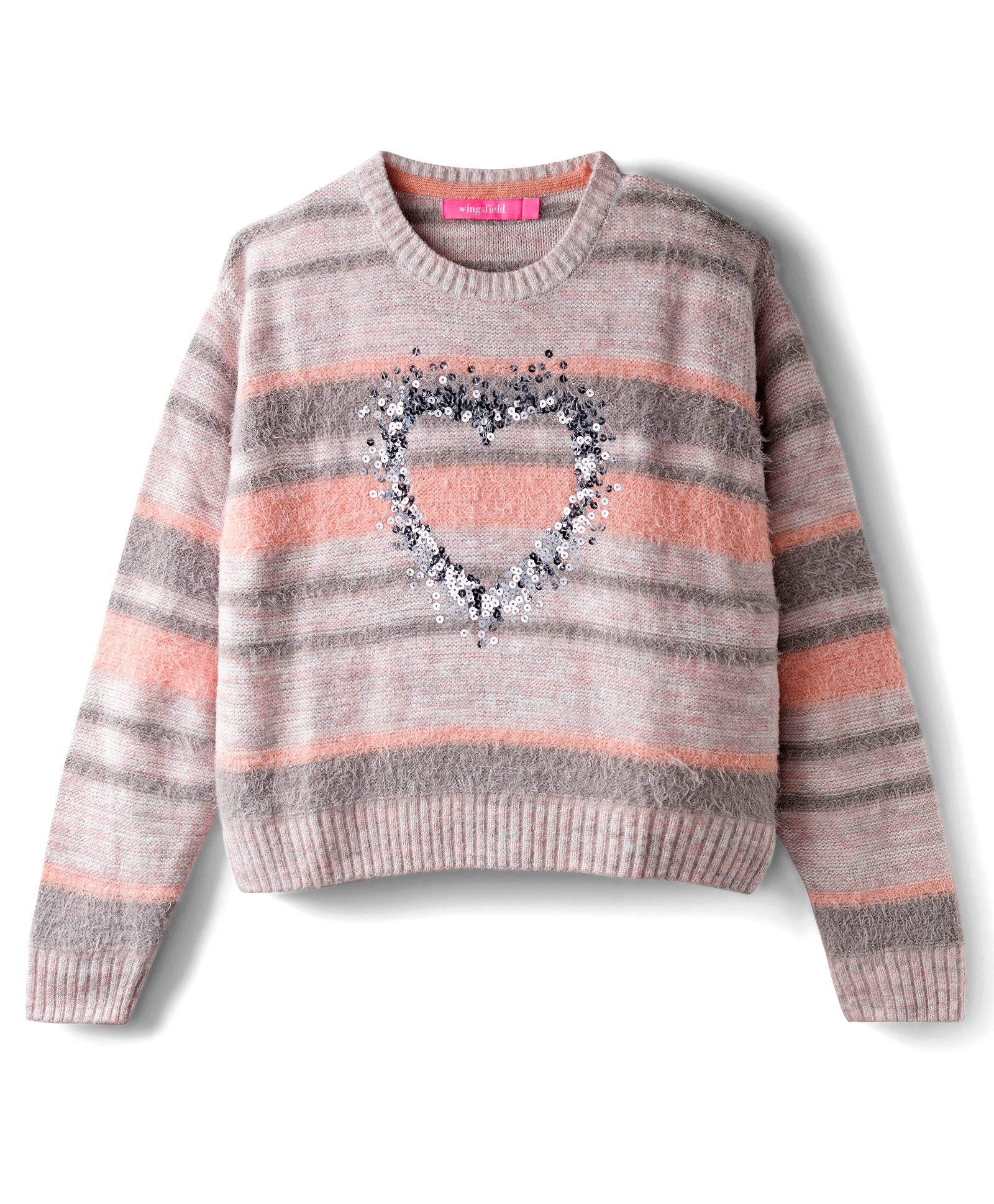 Wingsfield Full Sleeves Sequins Embellished Heart Designed Sweater - Multi Colour-picture-22