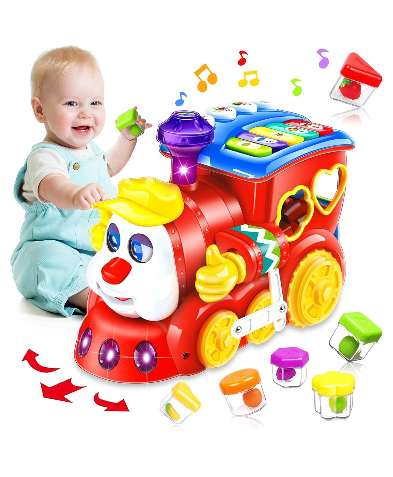 Sanjary Musical Bump and go Shorting Train Toy, Early Education Montessori Toys with Lights & musical Toys for Toddlers color design may vary-image-27