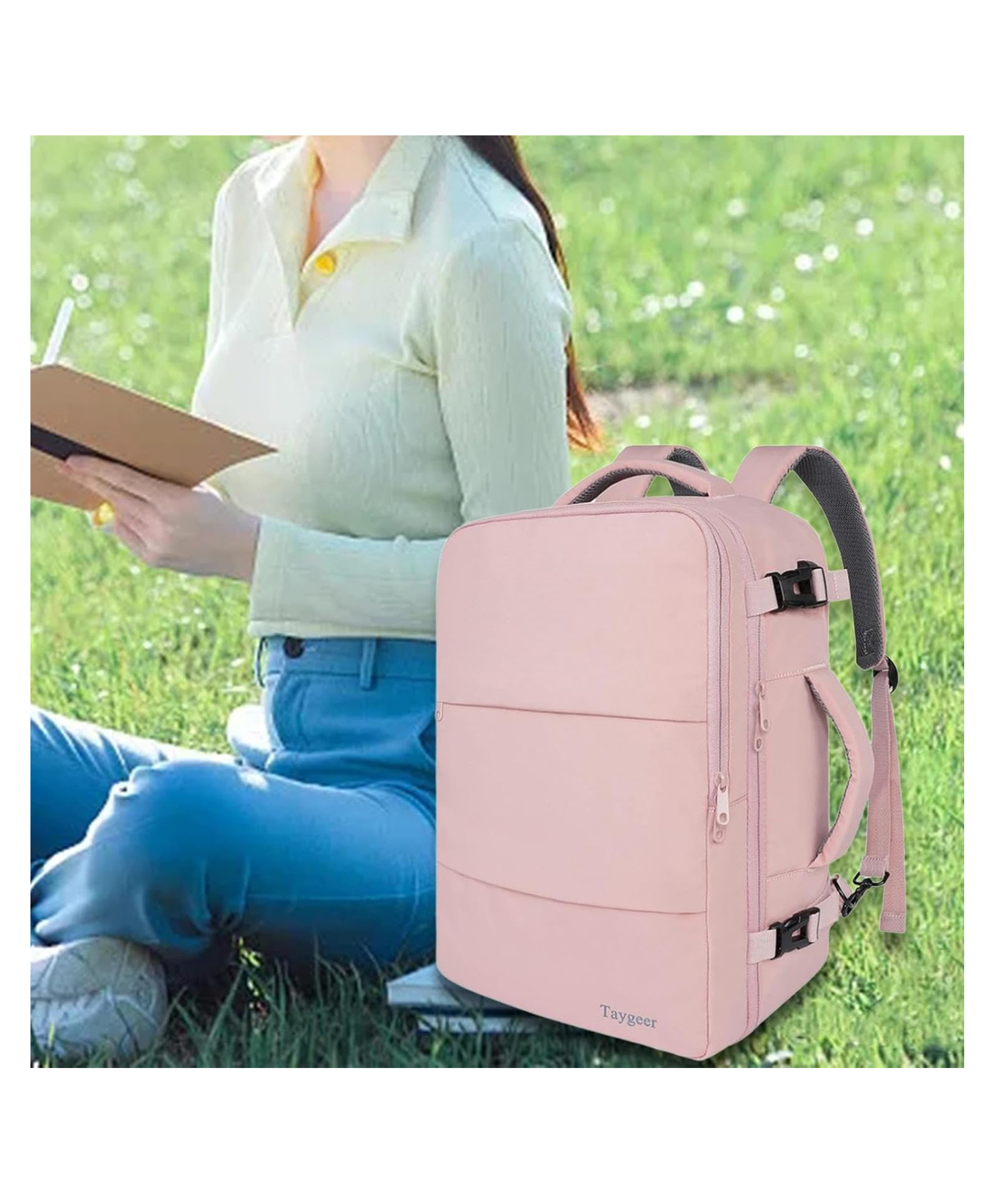 SANJARY Fashion Backpack Polyester Smooth Zippers Daypack for Trips Camping Climbing bag for kids color design may vary -Height 17 Inches-image-12