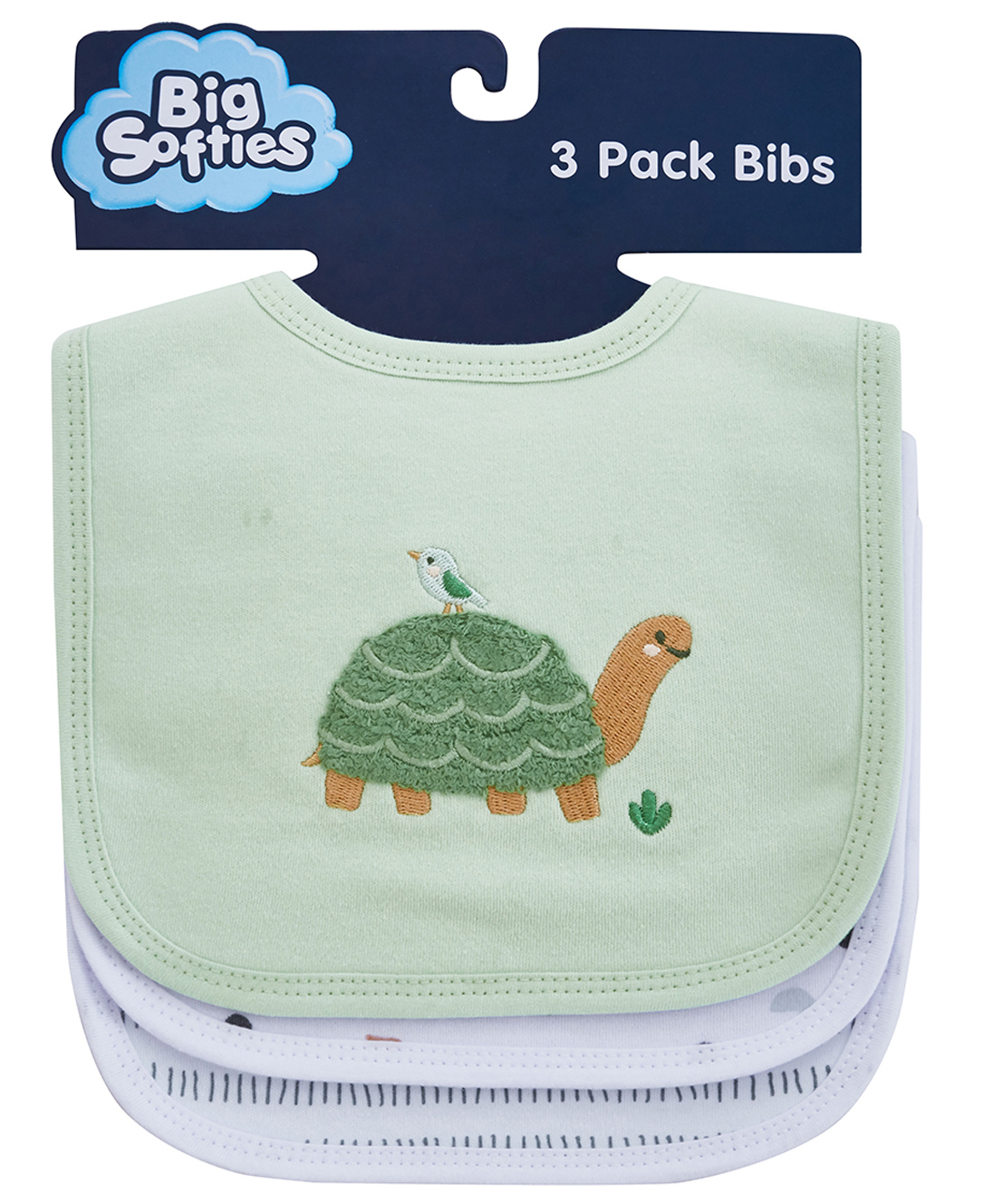 Big Softies 3 pack Applique Embroidery and Printed Baby Bibs with Soft Velcro Fastener-Turtle-Cotton Ultra Soft & Super Absorbent For Drooling,-picture-11