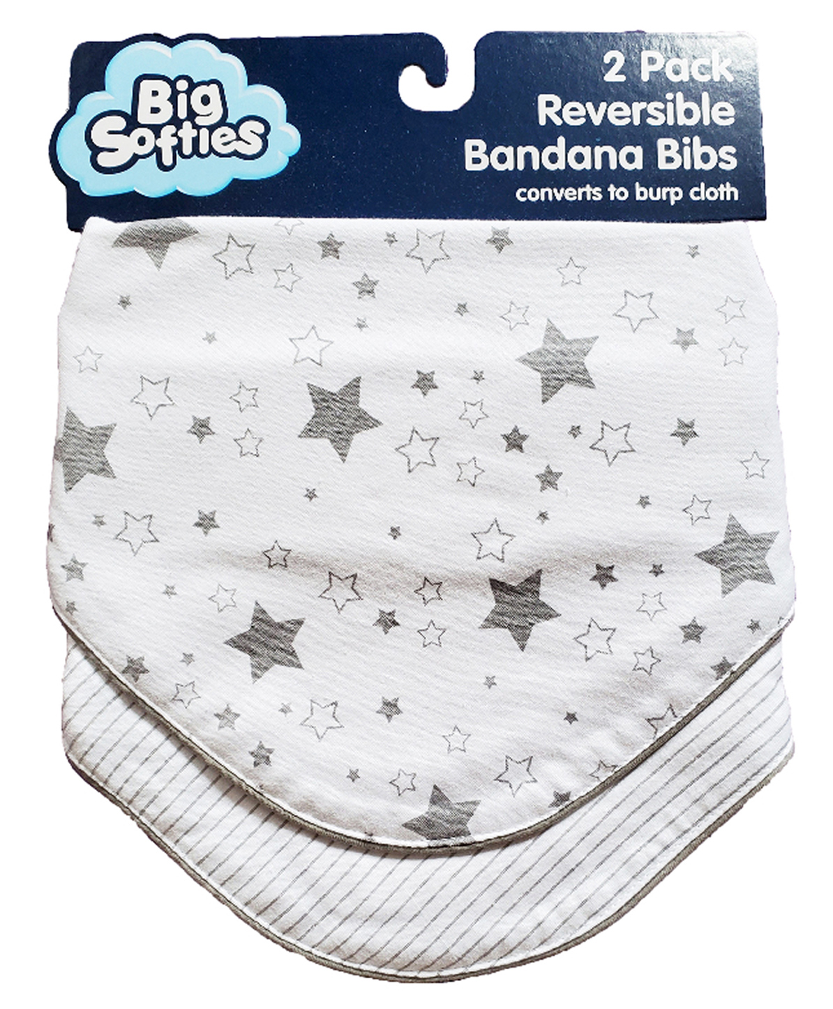 Big Softies Reversible Printed Bandana Baby Bibs converts to Burp Cloth Adjustable Snap Button 100% Cotton-Super Absorbent For Drooling, Teething & Feeding For Unisex 0-24 months Pack of 2-Star-picture-17