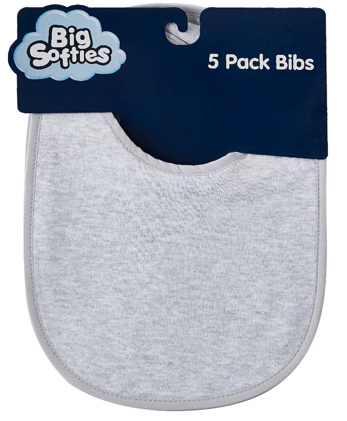 Big Softies Newborn Baby Bibs with Soft Velcro Fastener Cotton Ultra Soft & Super Absorbent Lightweight & Comfortable For Drooling, Teething & Feeding Unisex 0-18 months Pack of 5-Grey-image-13