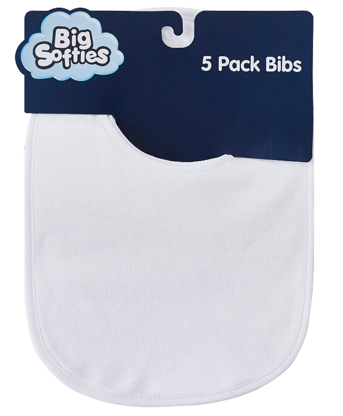 Big Softies Newborn Baby Bibs with Soft Velcro Fastener Cotton Ultra Soft & Super Absorbent Lightweight & Comfortable For Drooling, Teething & Feeding Unisex 0-18 months Pack of 5-White-image-12