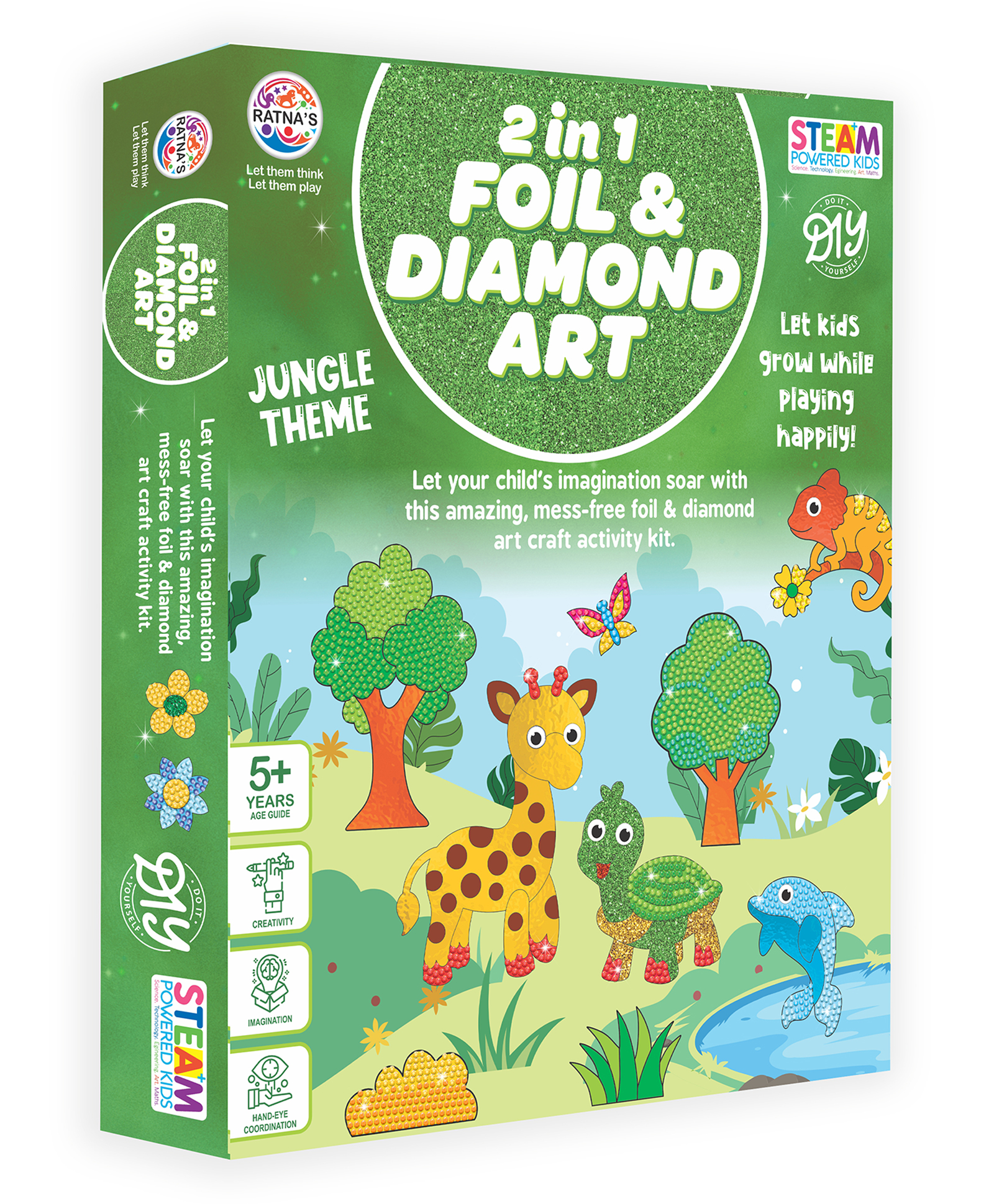 Ratnas 2 in 1 Foil & Diamond Art Kit - Multicolor-image-42