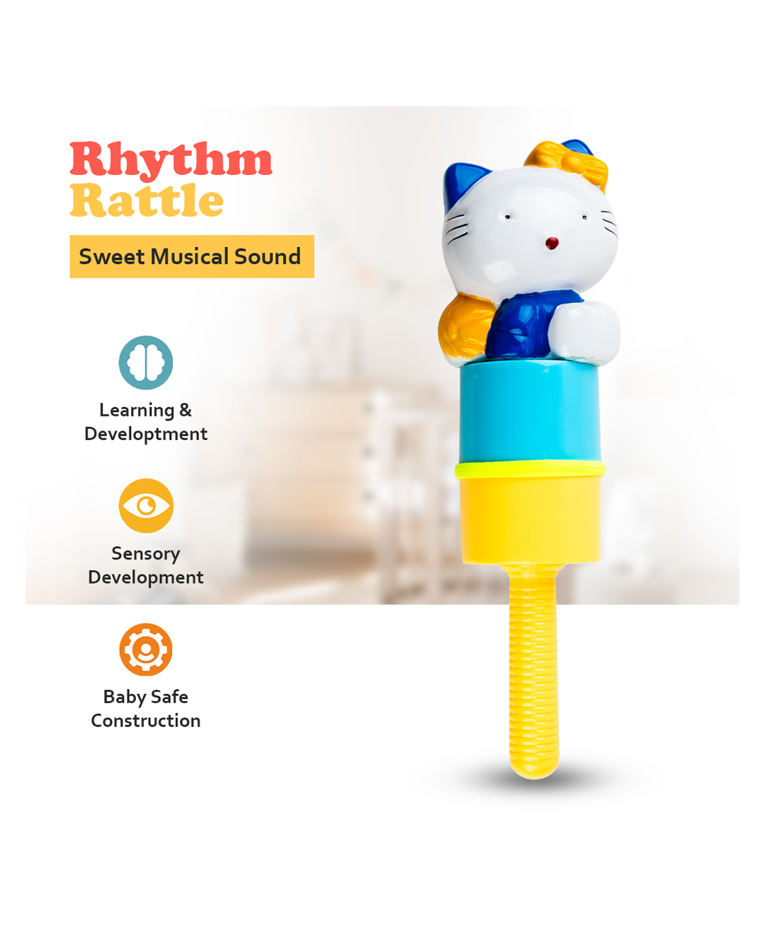 Ratnas Rhythm Rattle Cat Toy - Multicolor-image-46