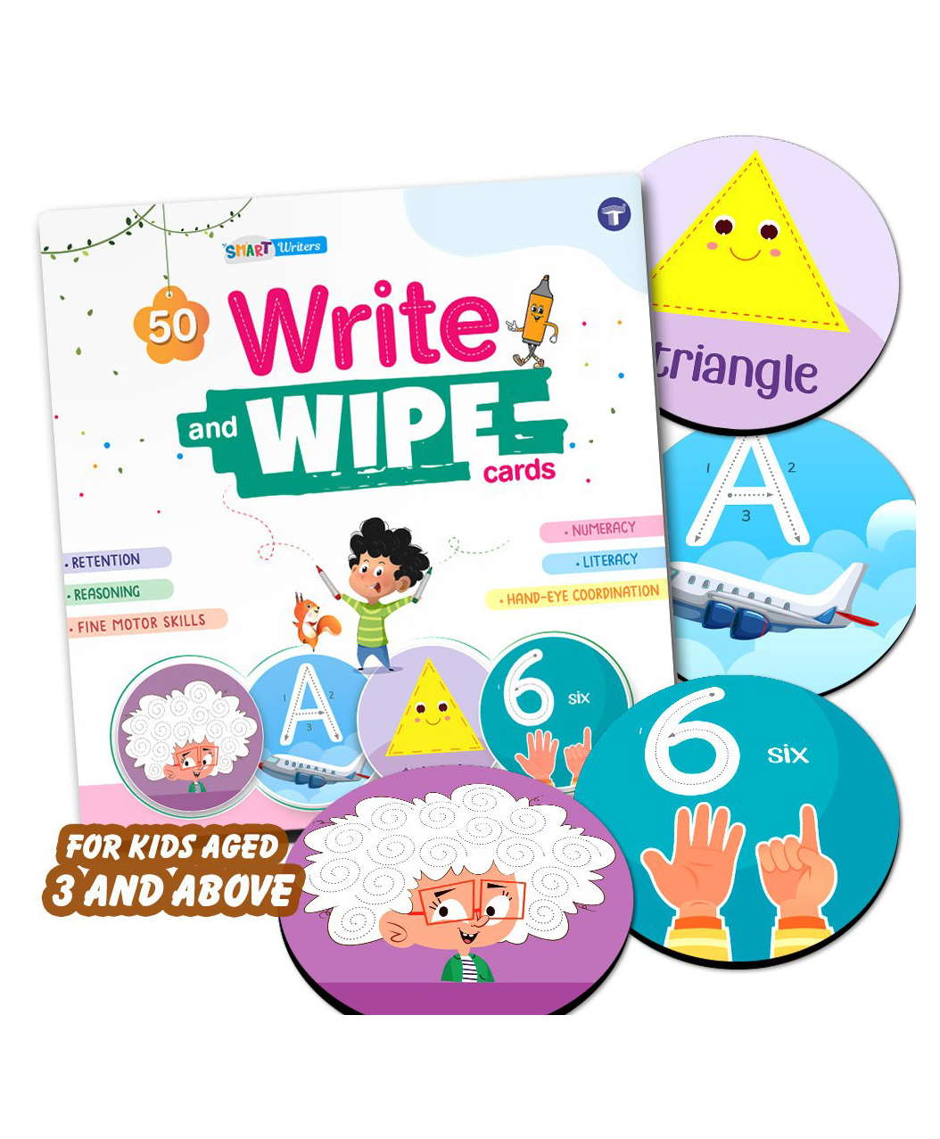 Write & Wipe Flash Cards for Kids Age 3+ | Trace, Practice & Learn Letters,Numbers, Shapes & Patterns - English-image-26