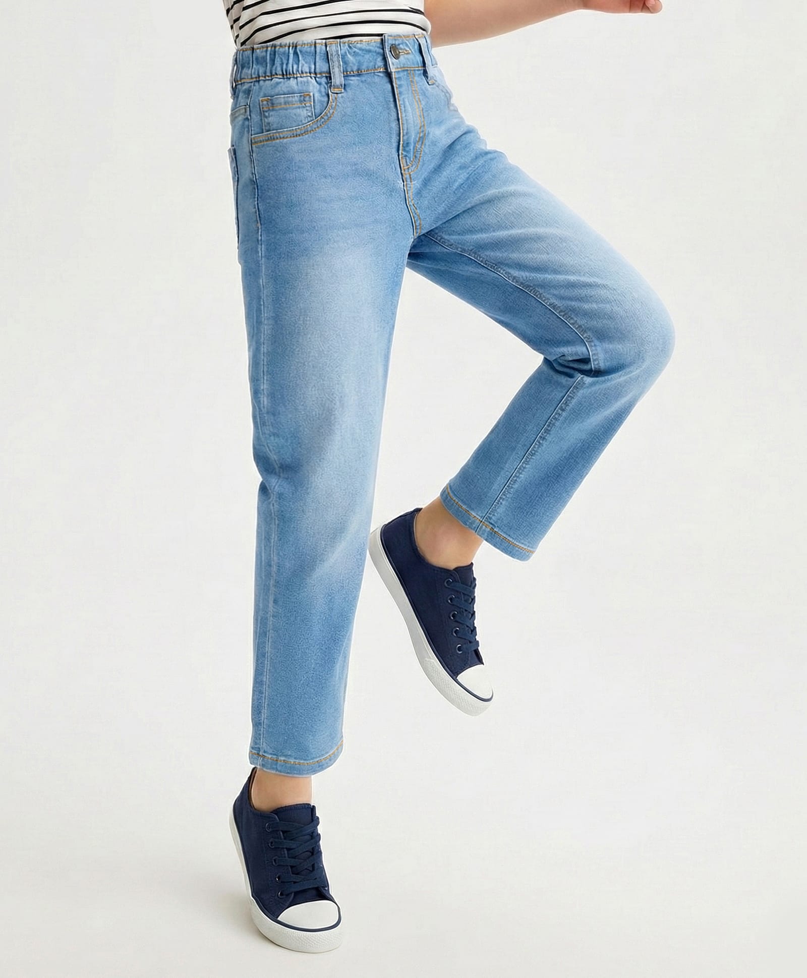 arias by lara dutta Arias Cotton Elastane Woven Full Length Washed Jeans - Blue-picture-22