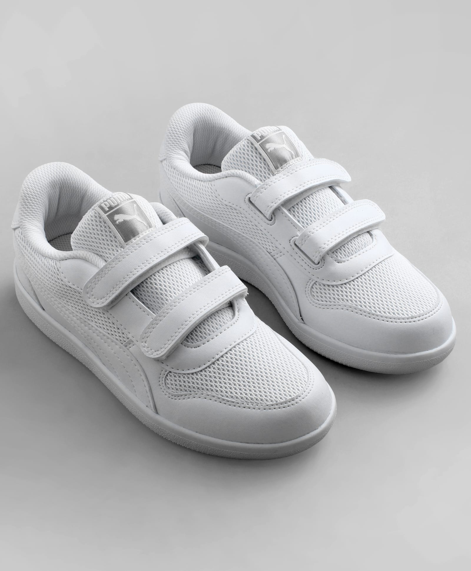 PUMA Velcro Closure School Shoes - White