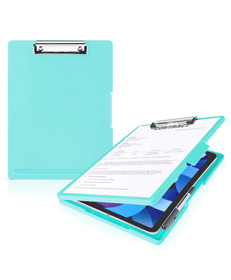 Azhari A4 Clipboards with Foldable Plastic Clipboard with Built-in Storage and Pen Holder - Ideal for School, Office, Travel - Perfect for Students- Pack of 1 Color May Vary-image-3