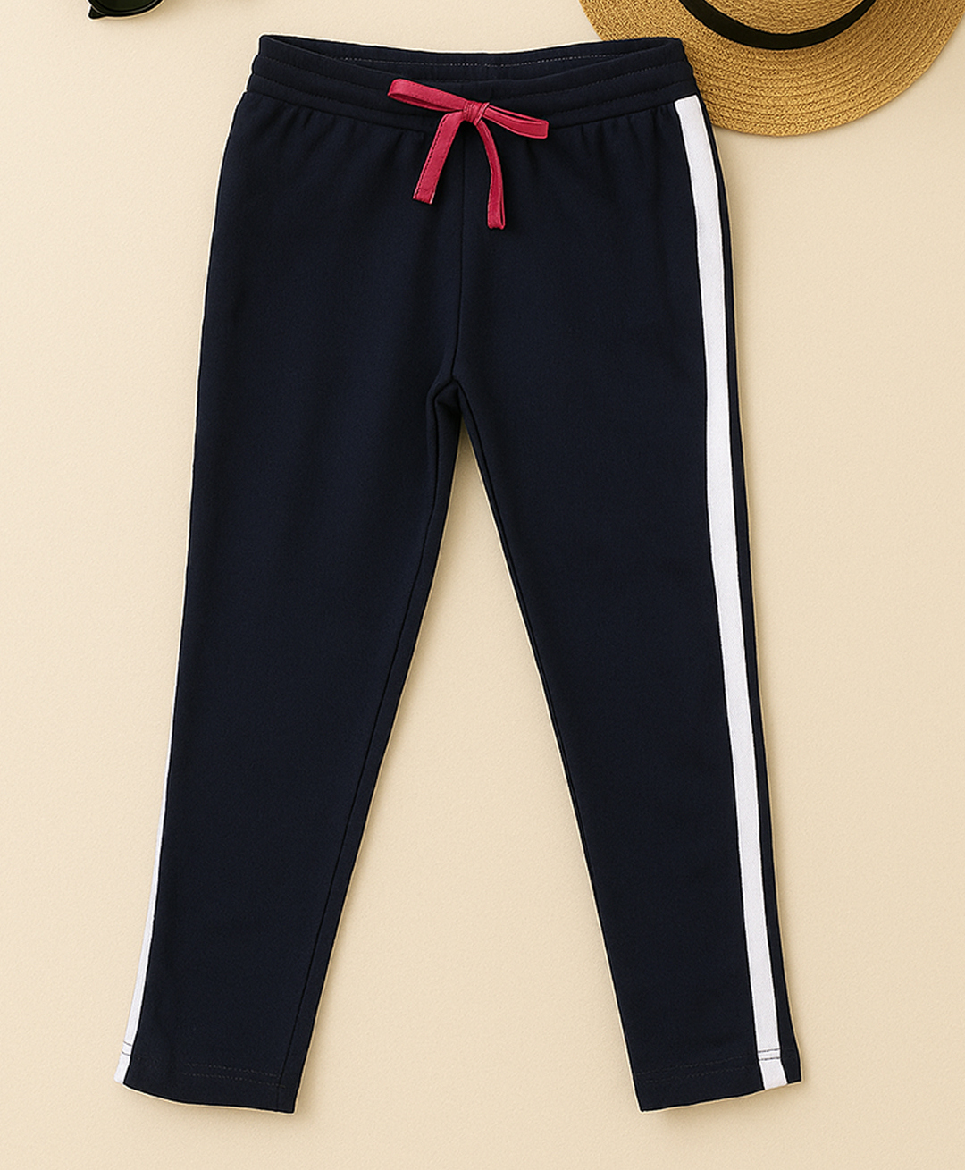 3PIN Cotton Knit Side Taped Track Pants - Navy-image-9