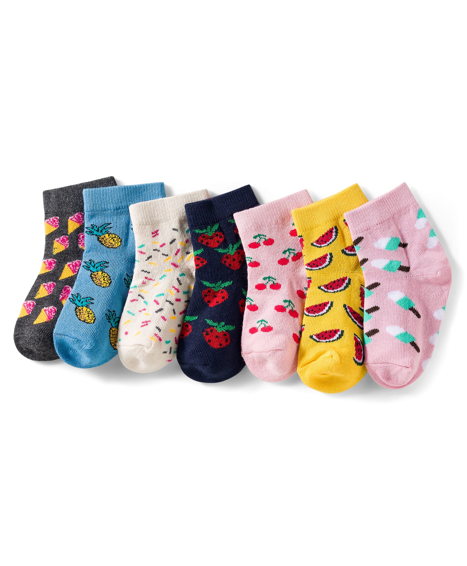 cute walk by babyhug Cutewalk by Babyhug Knit Ankle Length Anti Bacterial Socks With Strawberry Design Pack Of 7 - Multicolour-picture-24