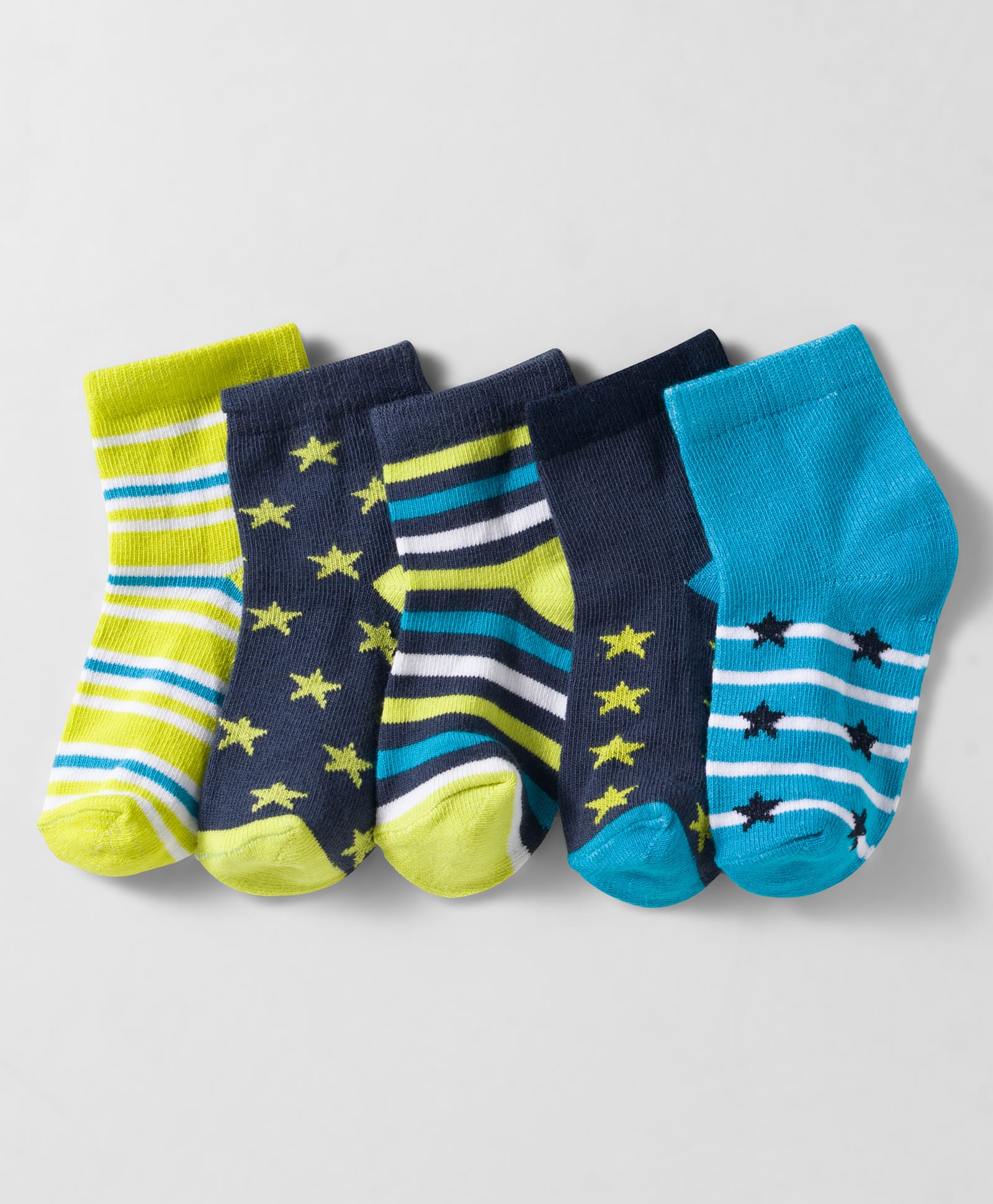 cute walk by babyhug Cutewalk by Babyhug Knit Ankle Length Anti Bacterial Socks With Stripes & Star Design Pack Of 5 - Multicolour-picture-26