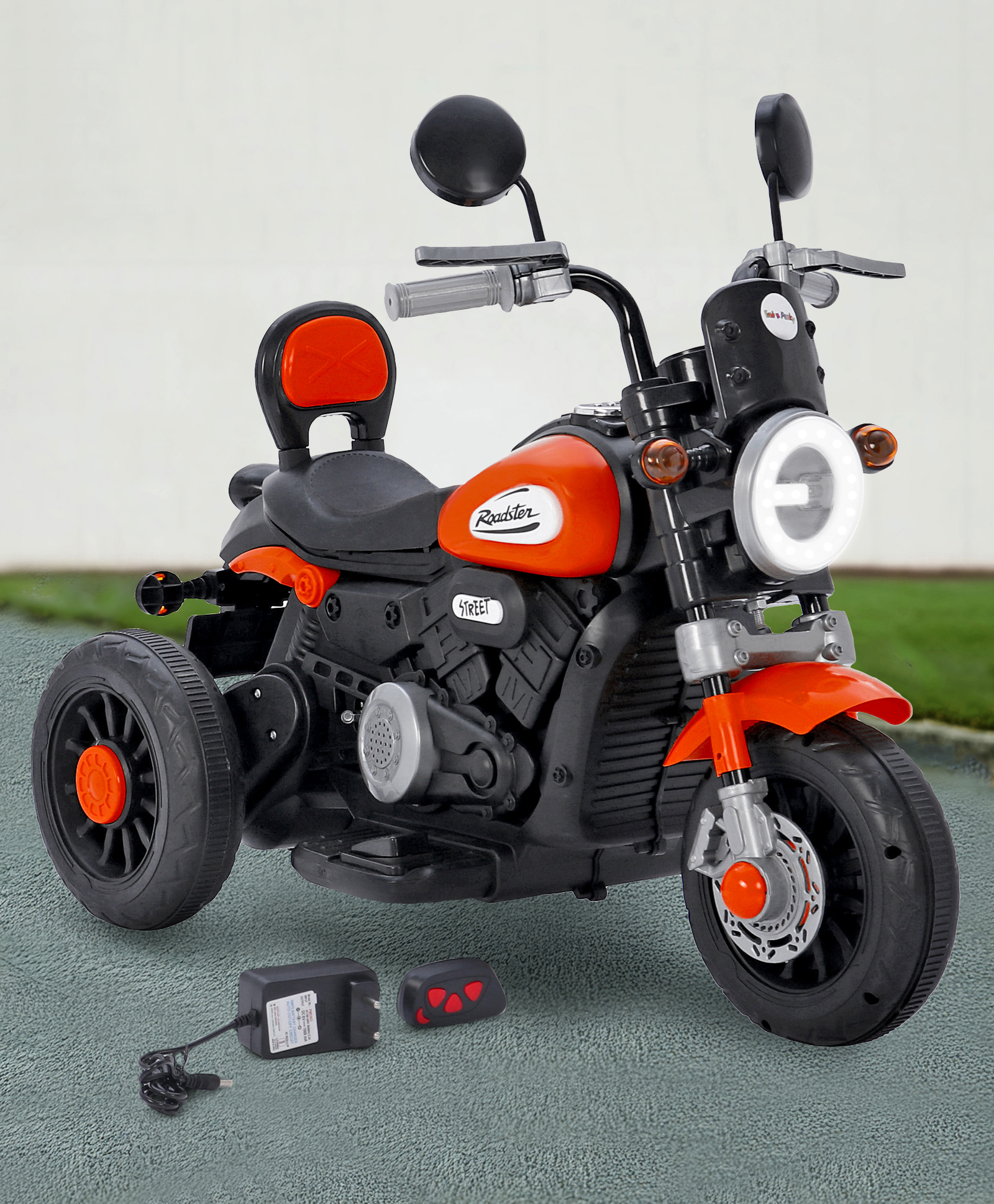 fab n funky Street Rider Kids Three Wheel Battery Operated Bike With Music -Red |Lights|Remote Control| Durable | 3 Wheel |Easy Assembly-picture-24