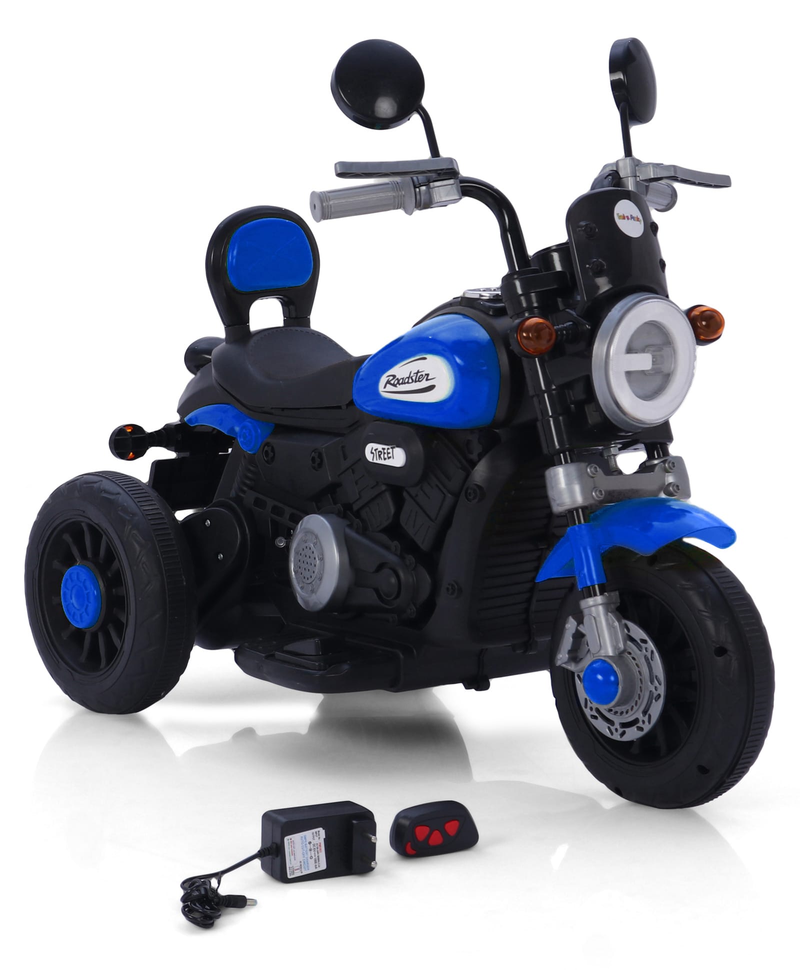 fab n funky Street Rider Kids Three Wheel Battery Operated Bike With Music-Blue |Lights|Remote Control | Durable | 3 Wheel |Easy Assembly-picture-22