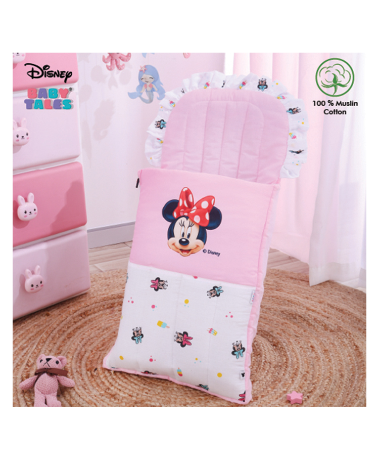 Disney by Baby Tales Printed Muslin Sleeping Bag with Frill - Pink-image-10