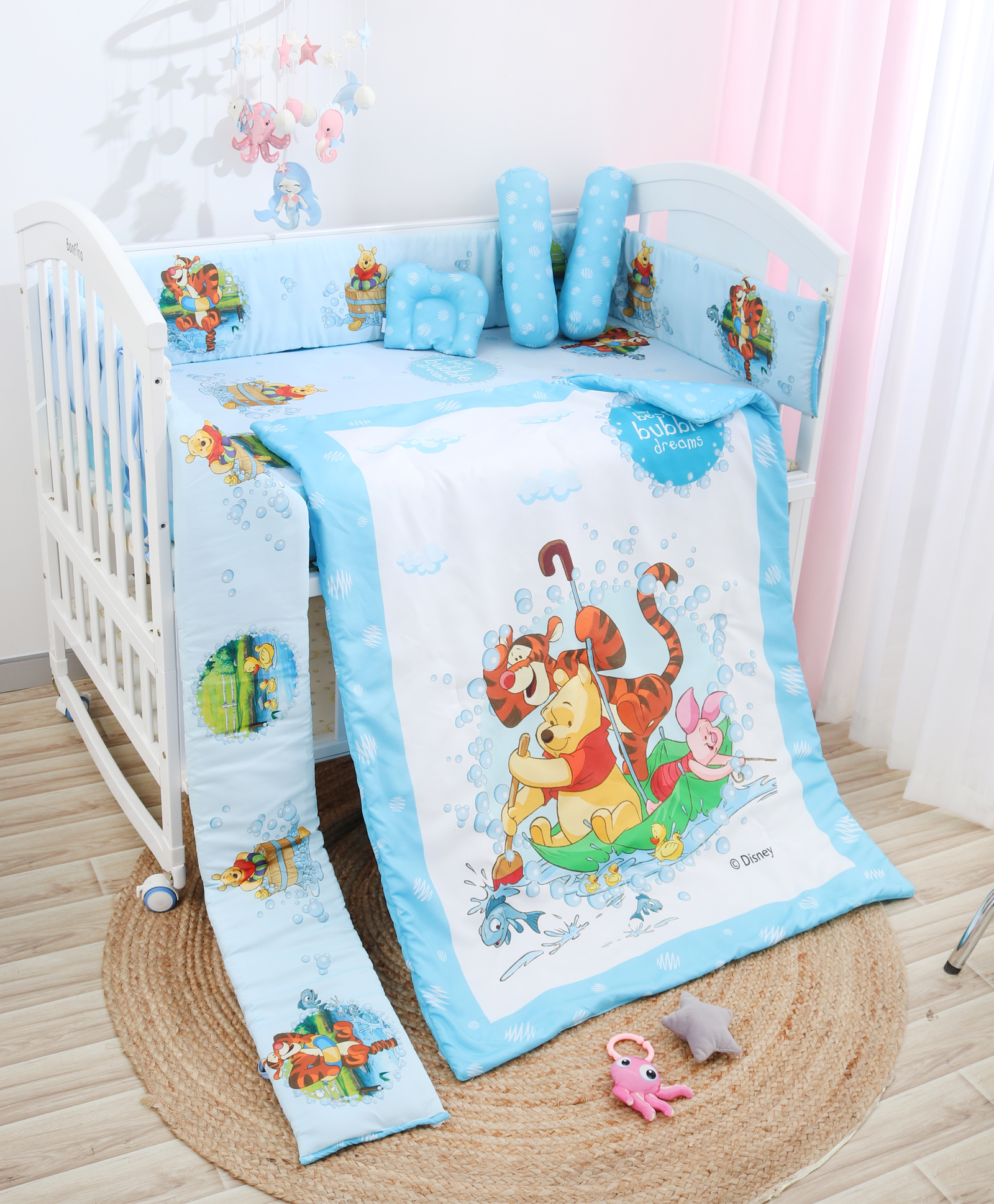 Disney by Baby Tales Crib Bedding Set With Animal Print - Aqua-image-25