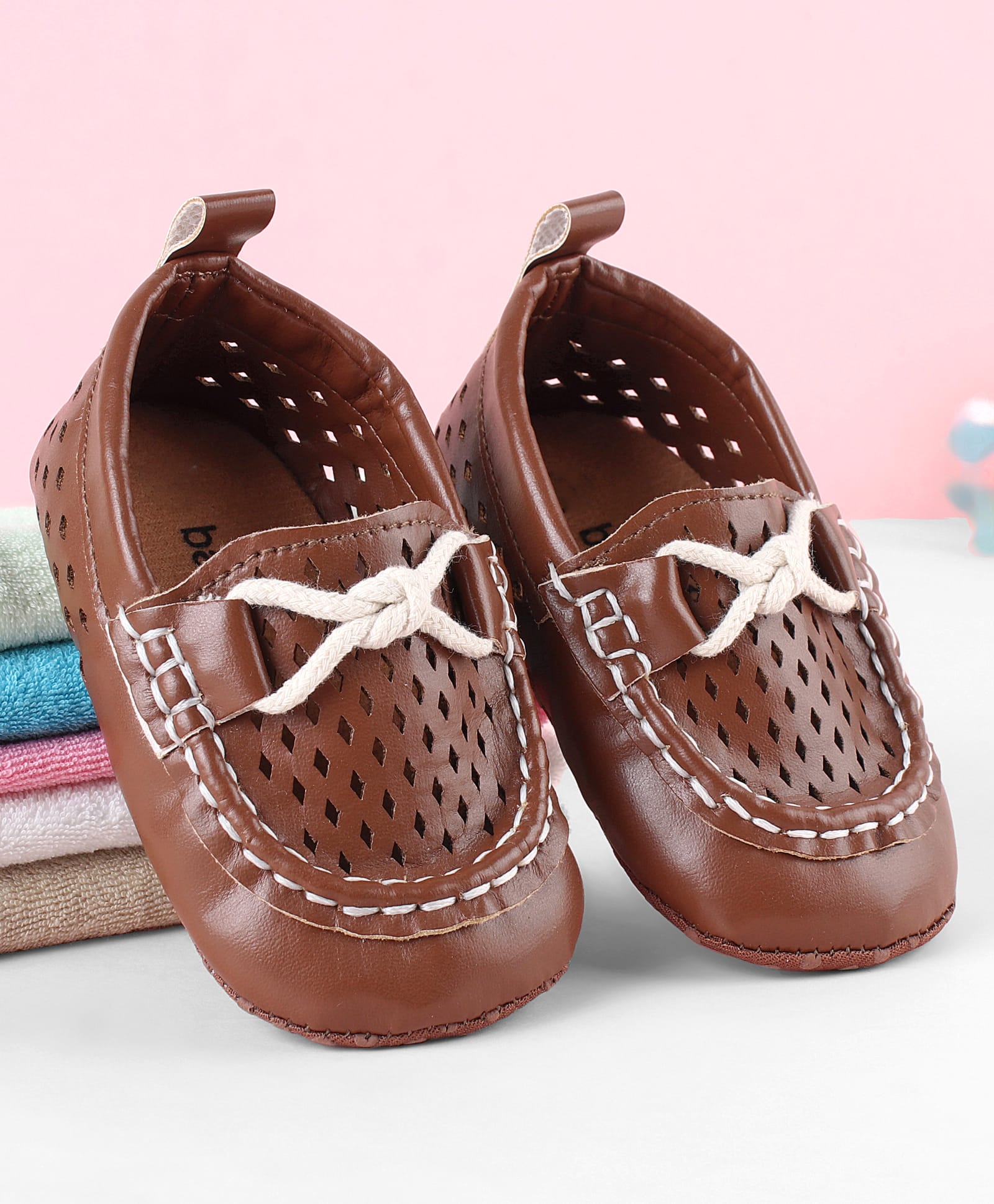 Babyoye Slip On Solid Booties - Brown