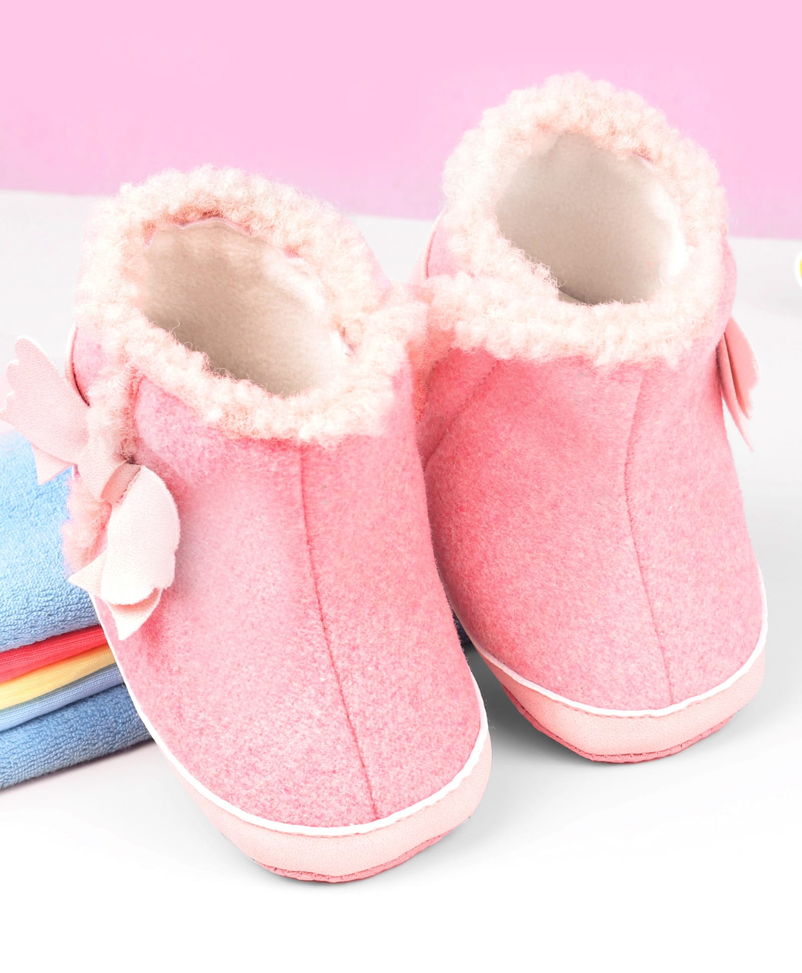 Babyoye Velcro Closure Booties - Pink-image-22