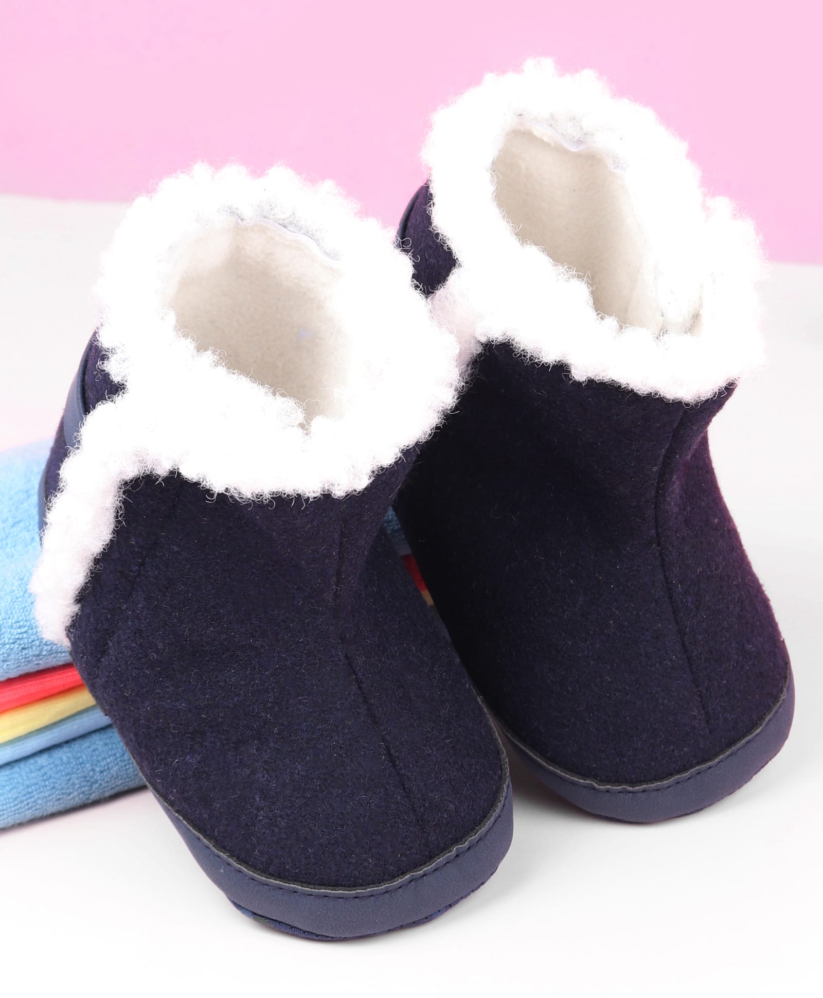 Babyoye Velcro Closure Booties - Navy Blue-image-46