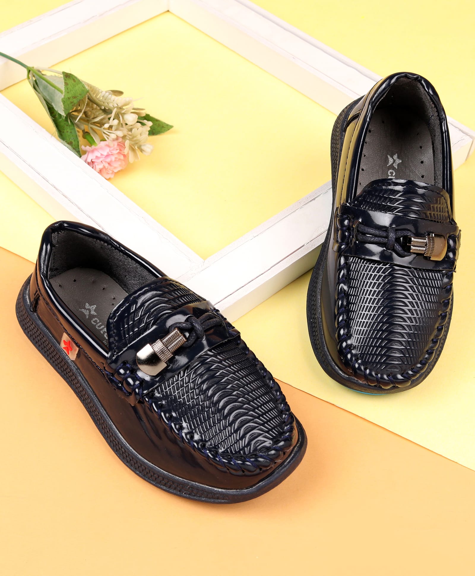 Cute Walk by Babyhug Slip On Solid Oxford Shoes - Navy Blue-image-33